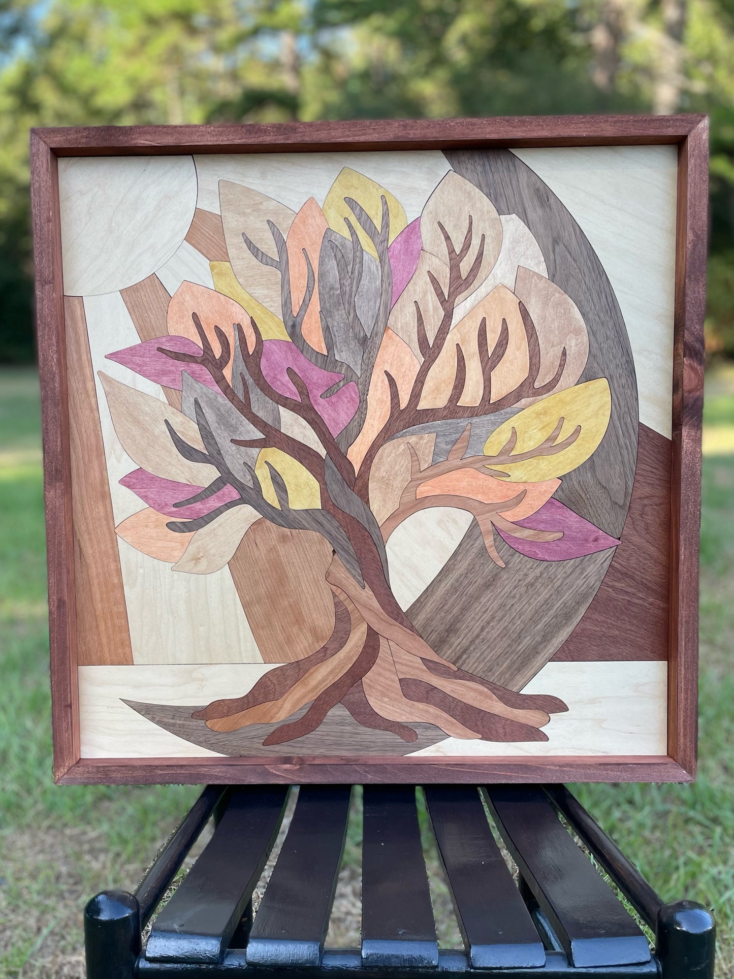 Fall Tree Wood Art 24”x24”