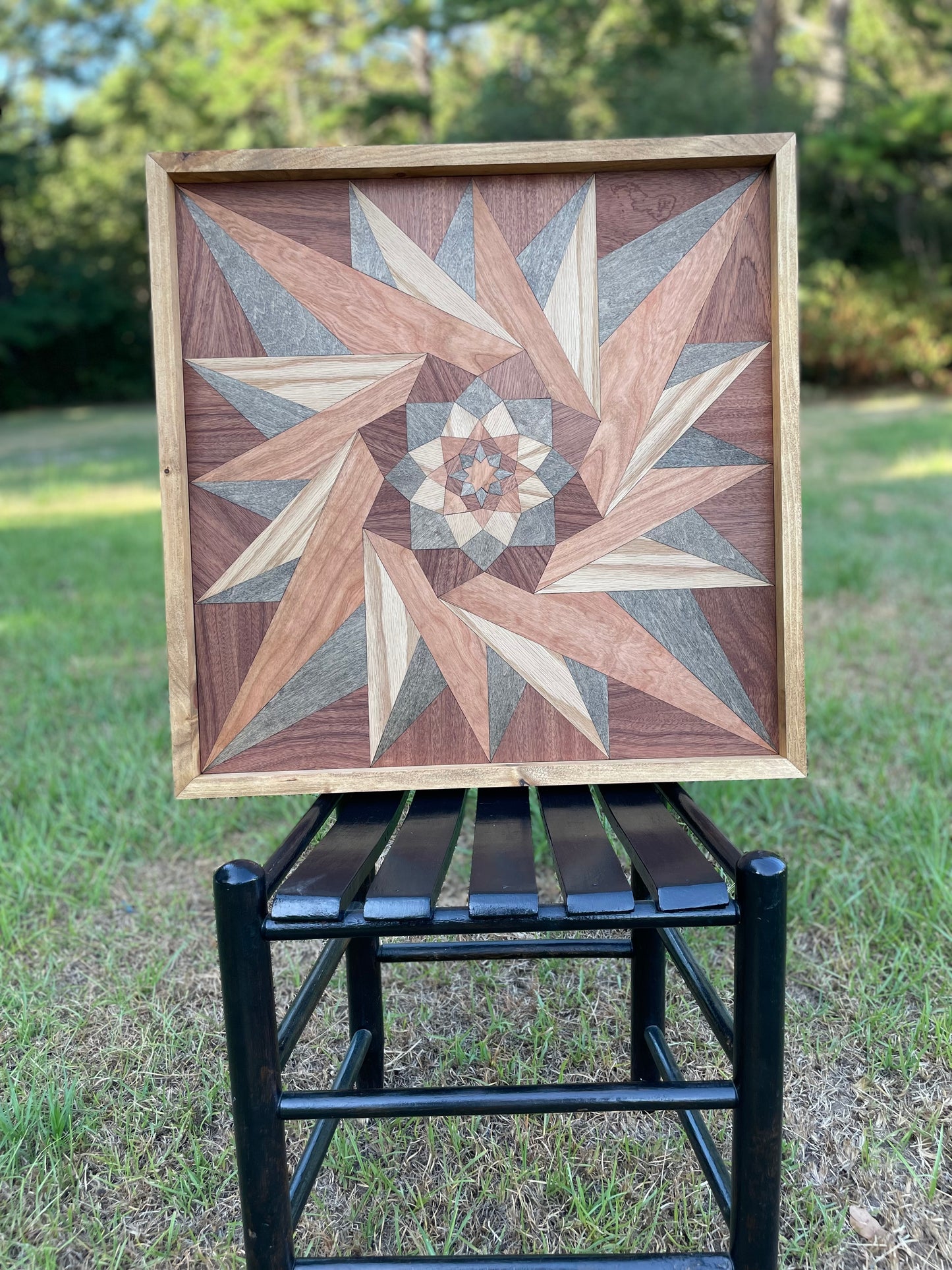 Spiral Quilt Wood Art 24”x24”