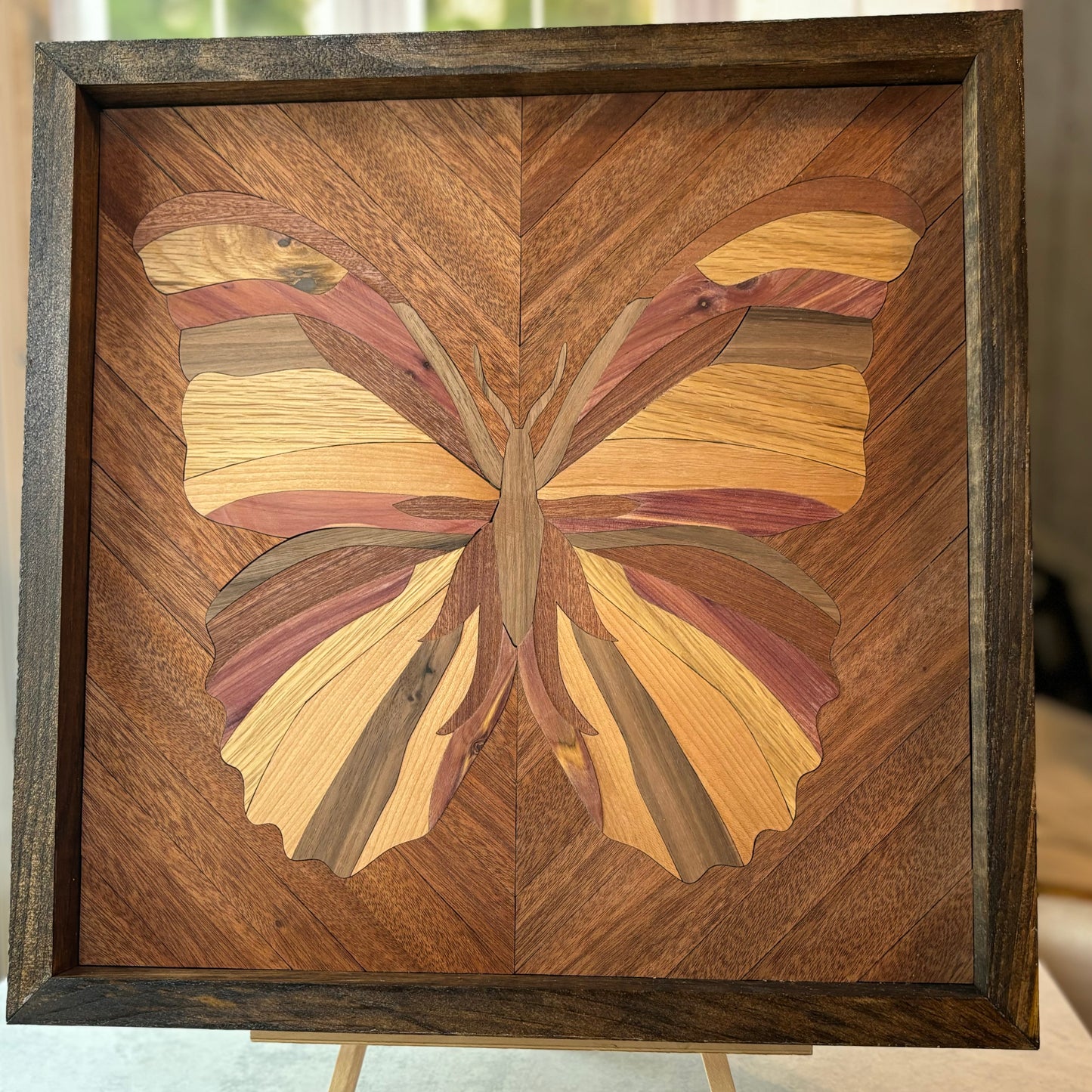 Handcrafted Marquetry Butterfly Wall Art – A Unique Masterpiece of Nature-Inspired Craftsmanship