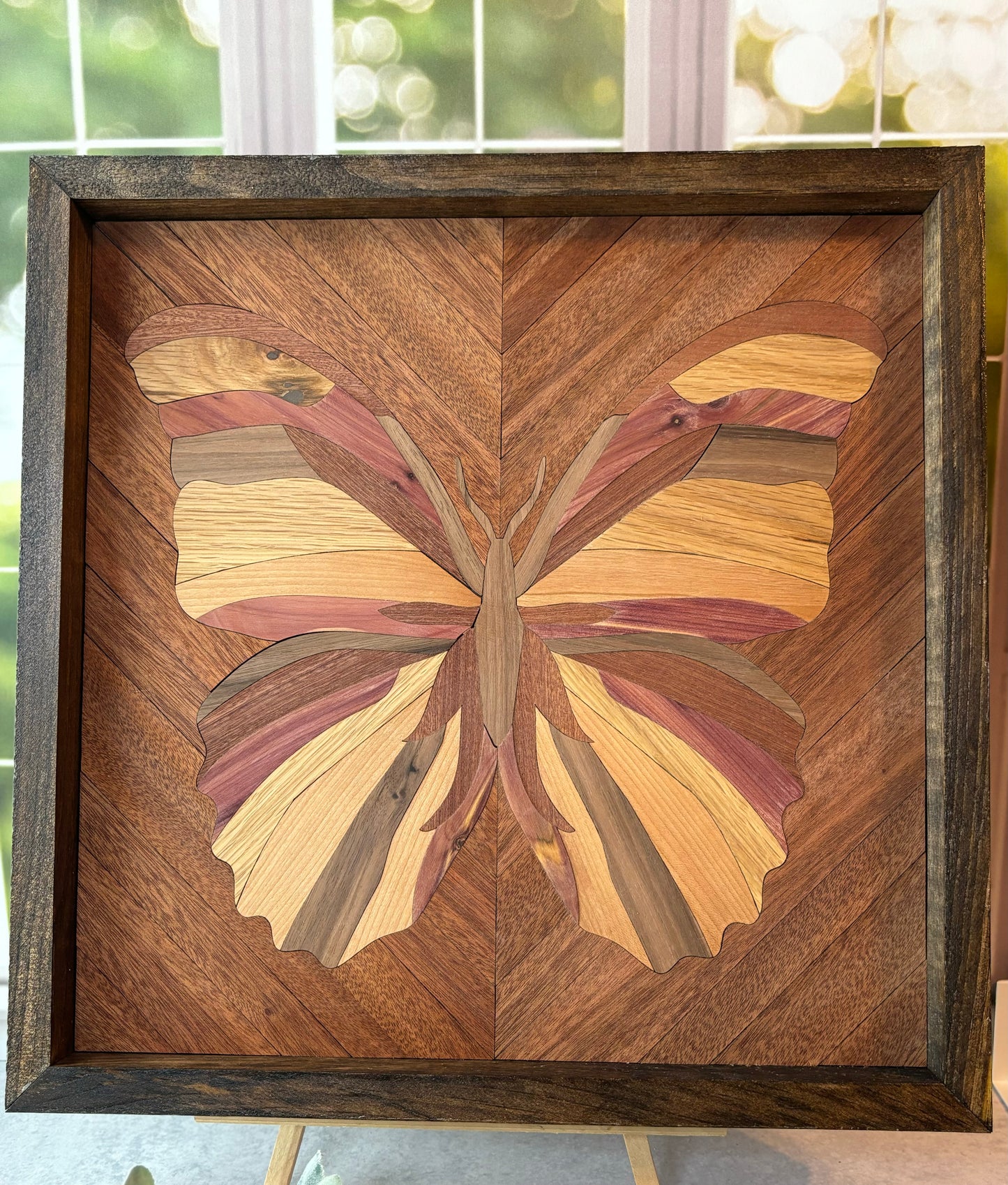 Handcrafted Marquetry Butterfly Wall Art – A Unique Masterpiece of Nature-Inspired Craftsmanship