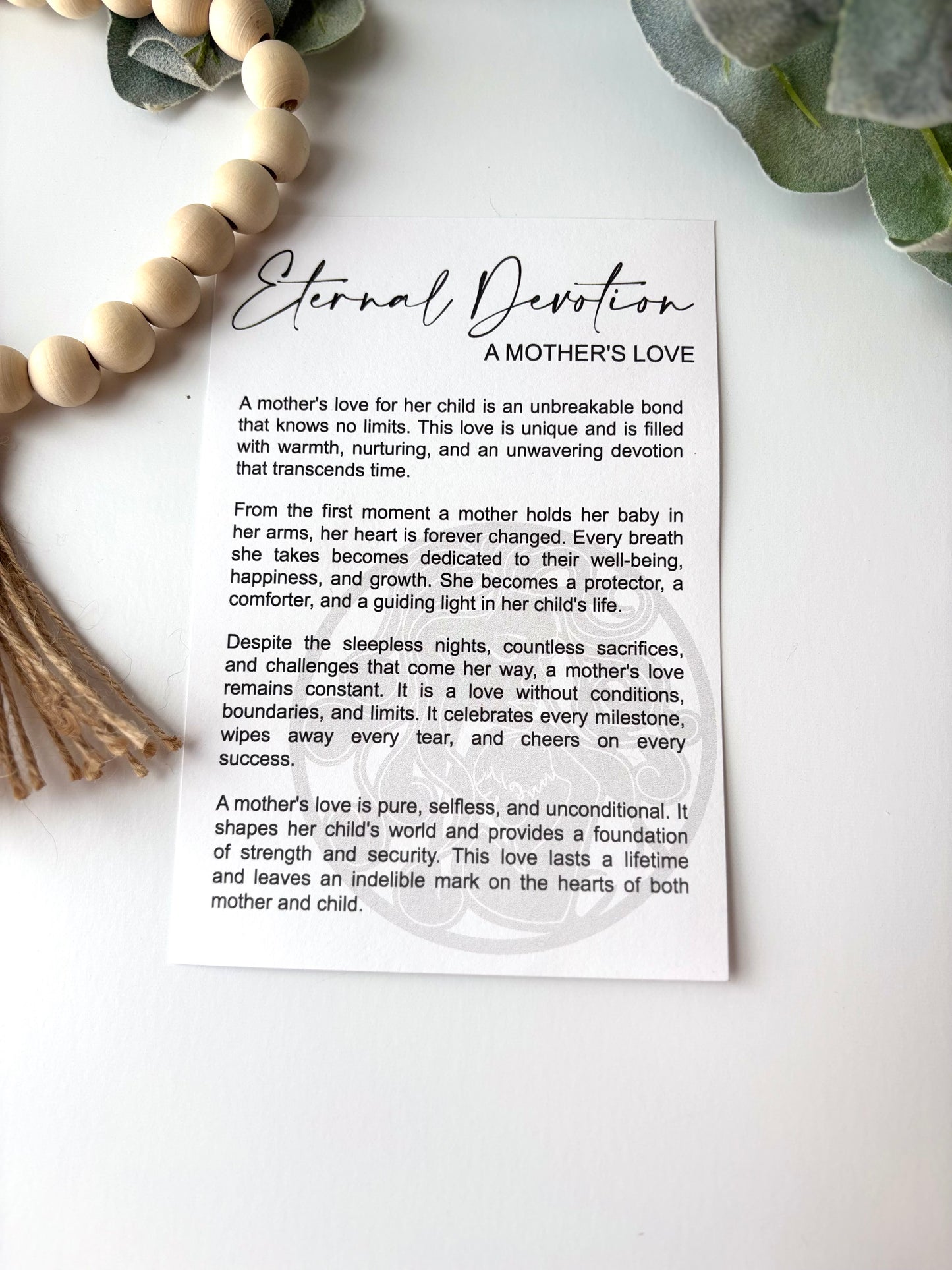 Eternal Devotion Story Card Charm - A Mother’s Love
