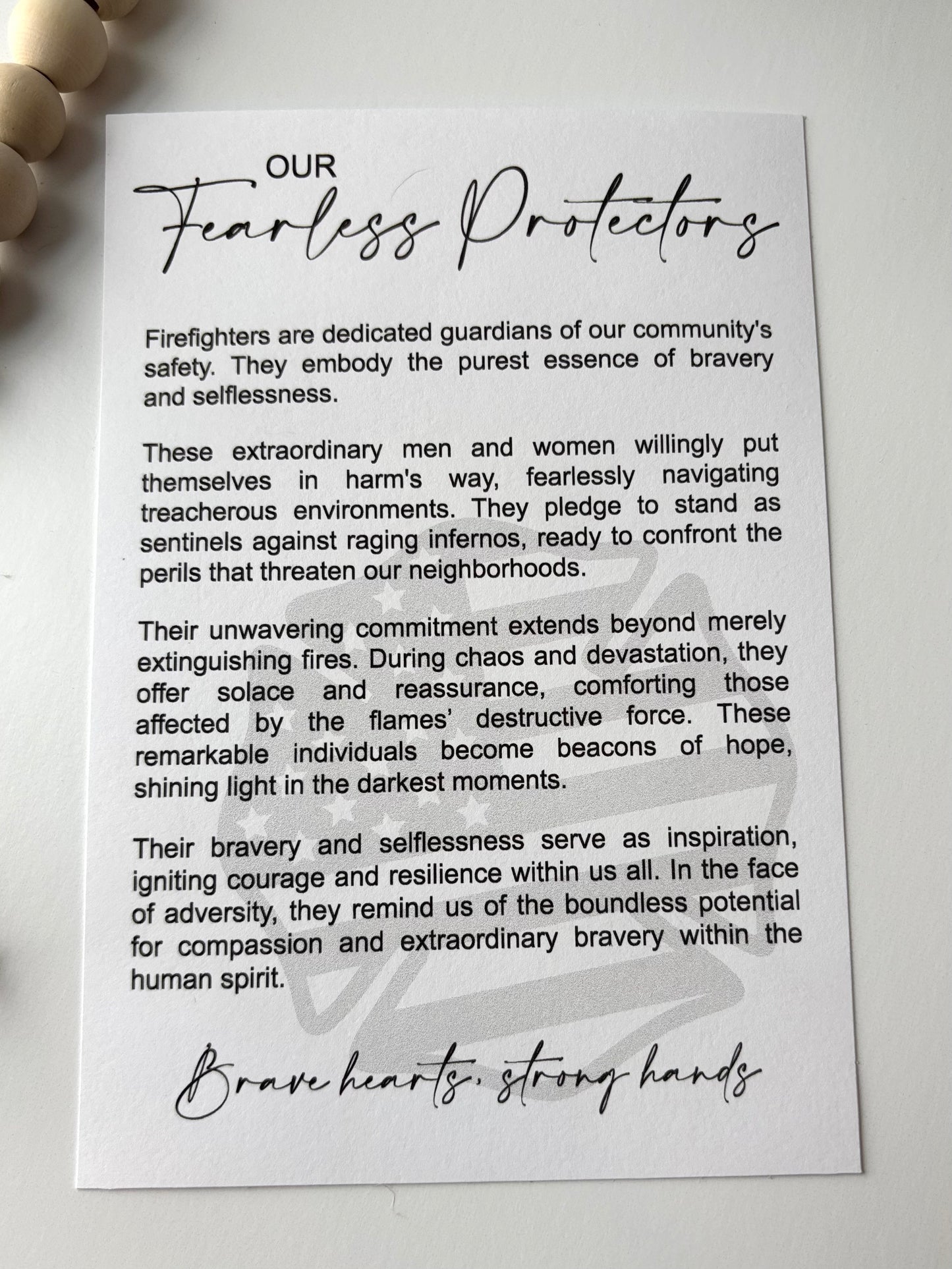 Fearless Protectors Story Card Charm - Firefighters
