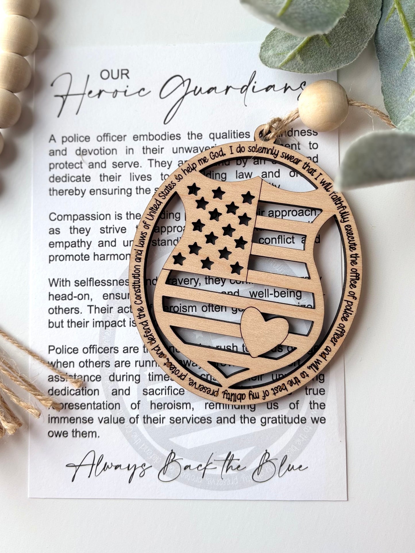 Our Heroic Guardian-Police Law Enforcements Ornament, Car Charm, Bag Charm