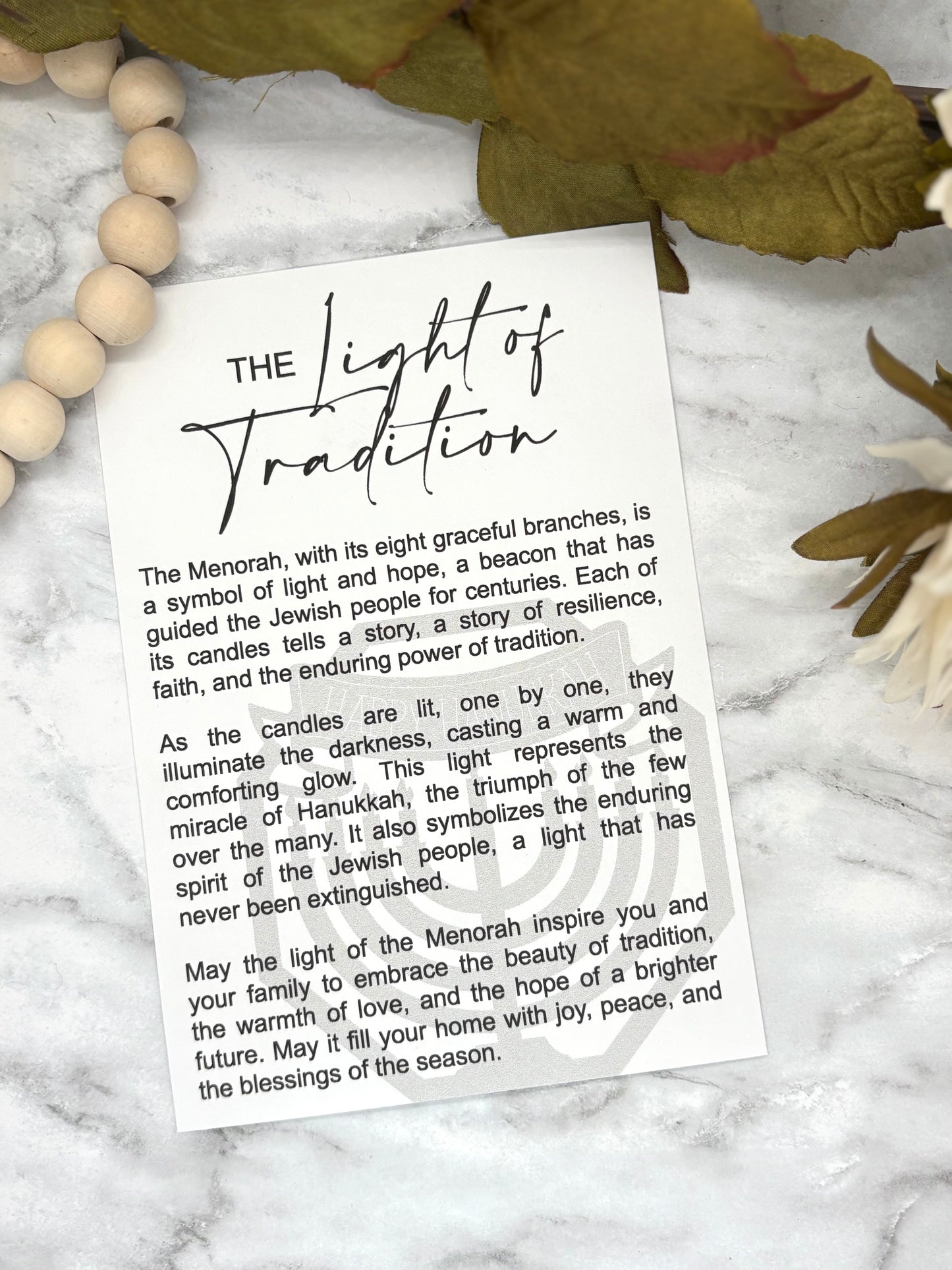 Menorah-The Light of Tradition Story Card Charm