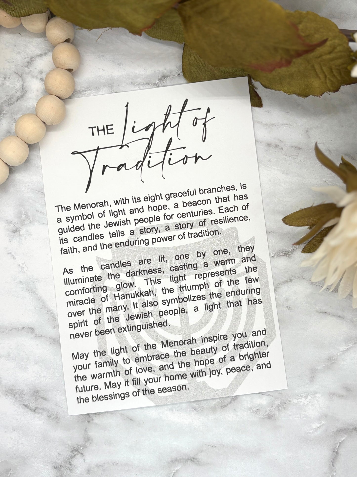 Menorah-The Light of Tradition Story Card Charm