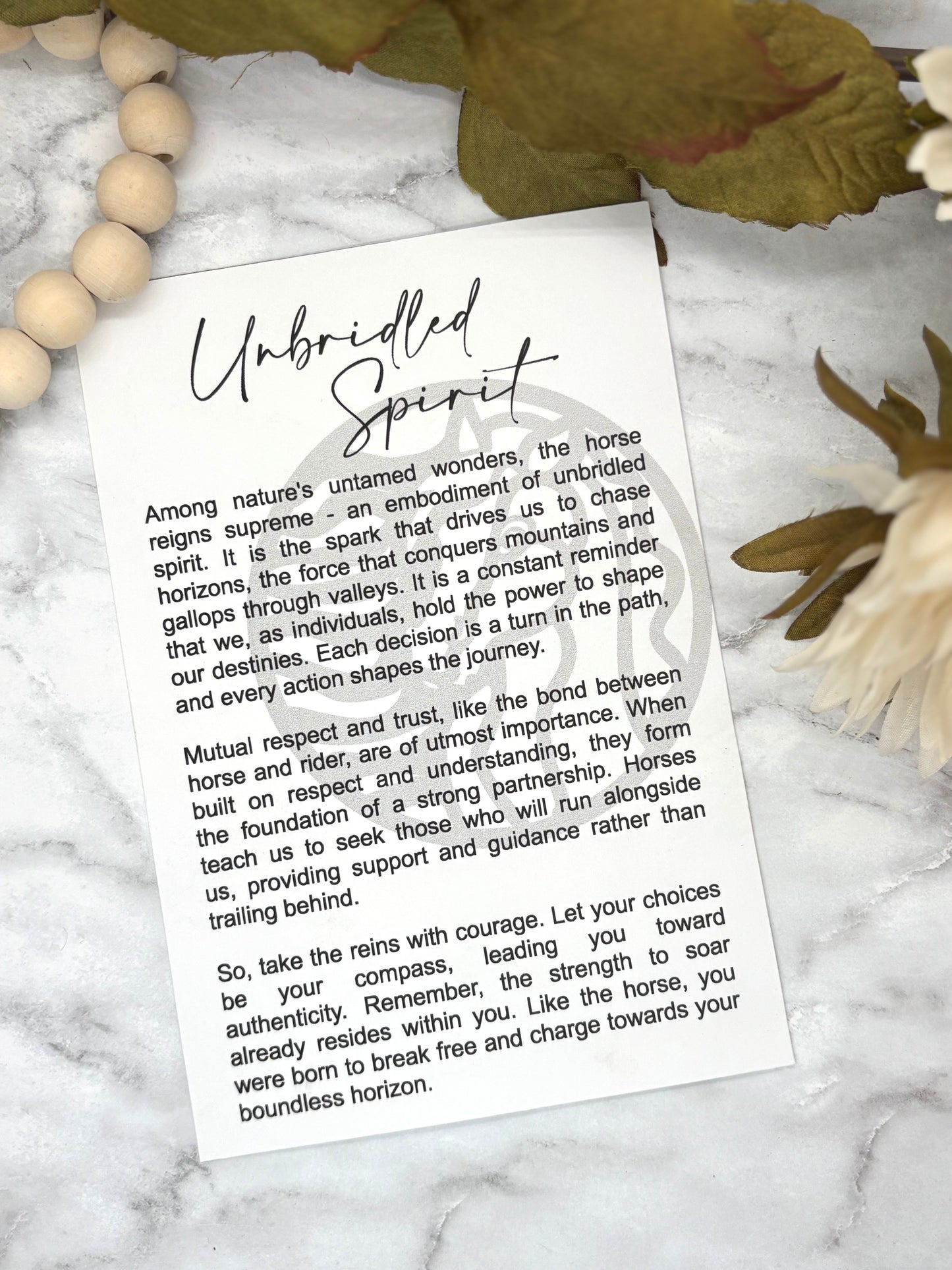 Horse-Unbridled Spirit Story Card Charm-Horse