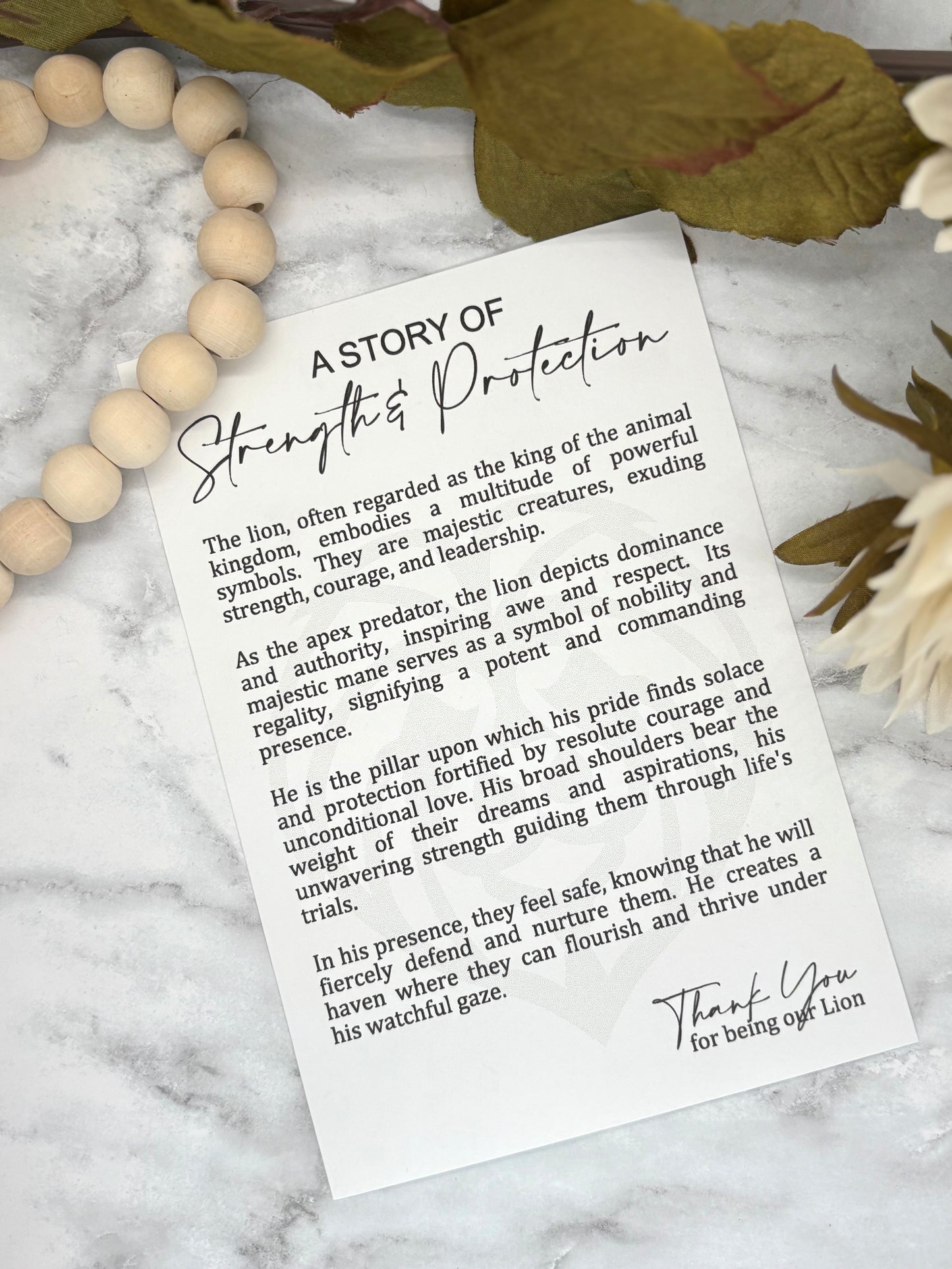 Lion-Strength & Protection Story Card Charm