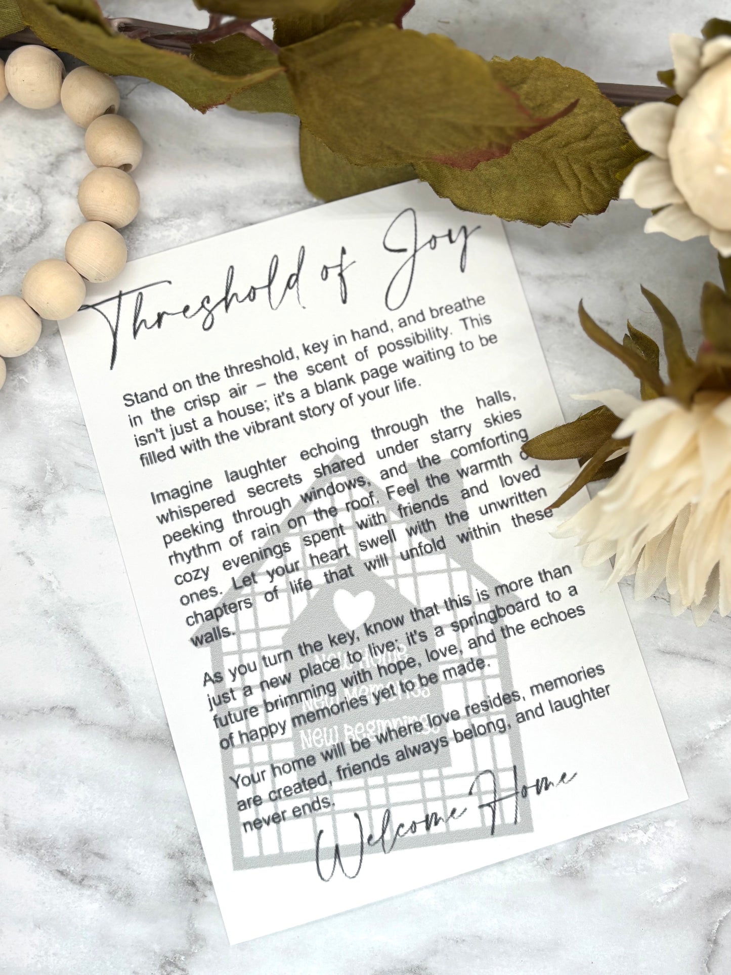 New Home-Threshold of Joy Story Card Charm