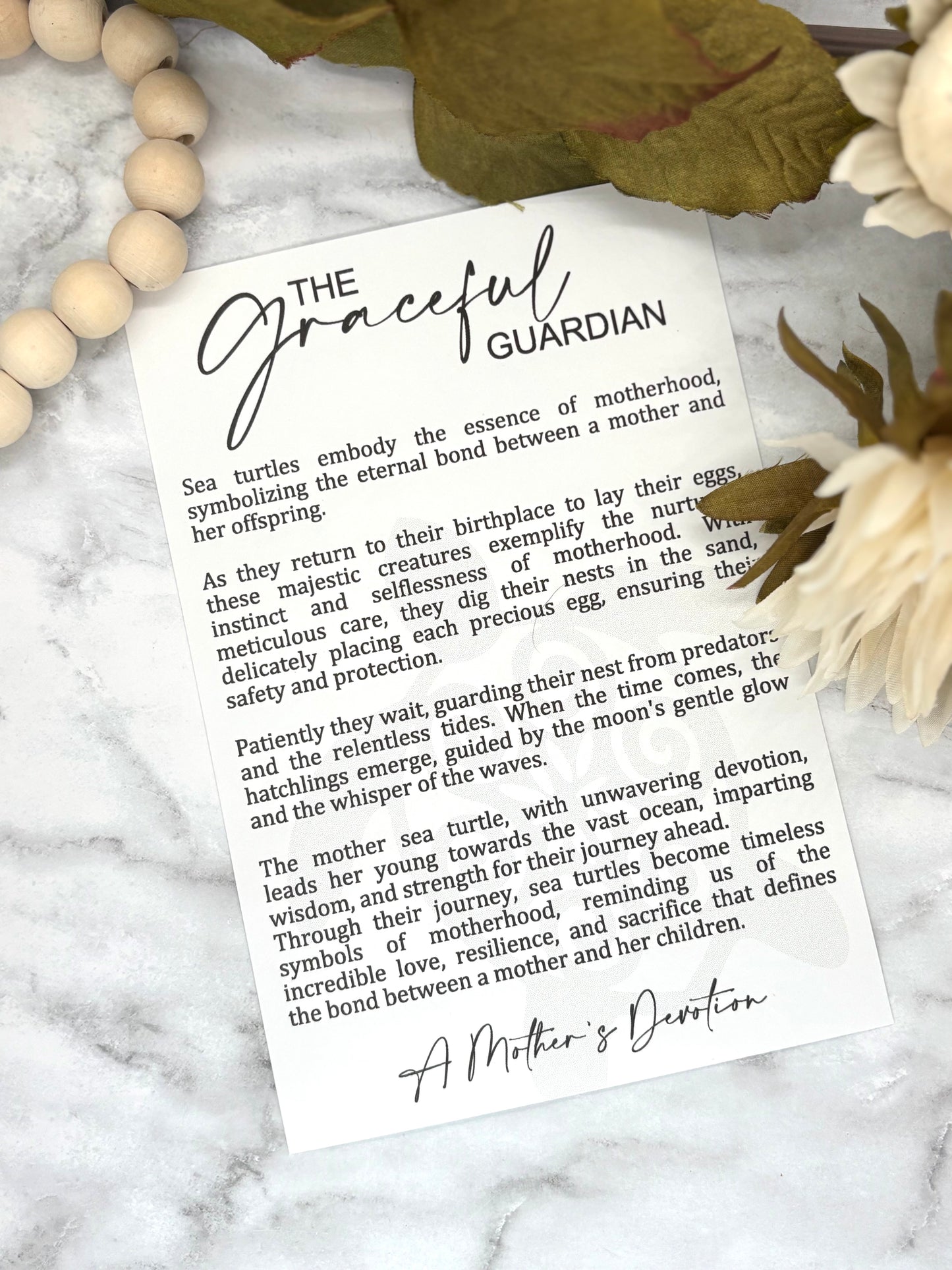 Sea Turtle-The Graceful Guardian Story Card Charm