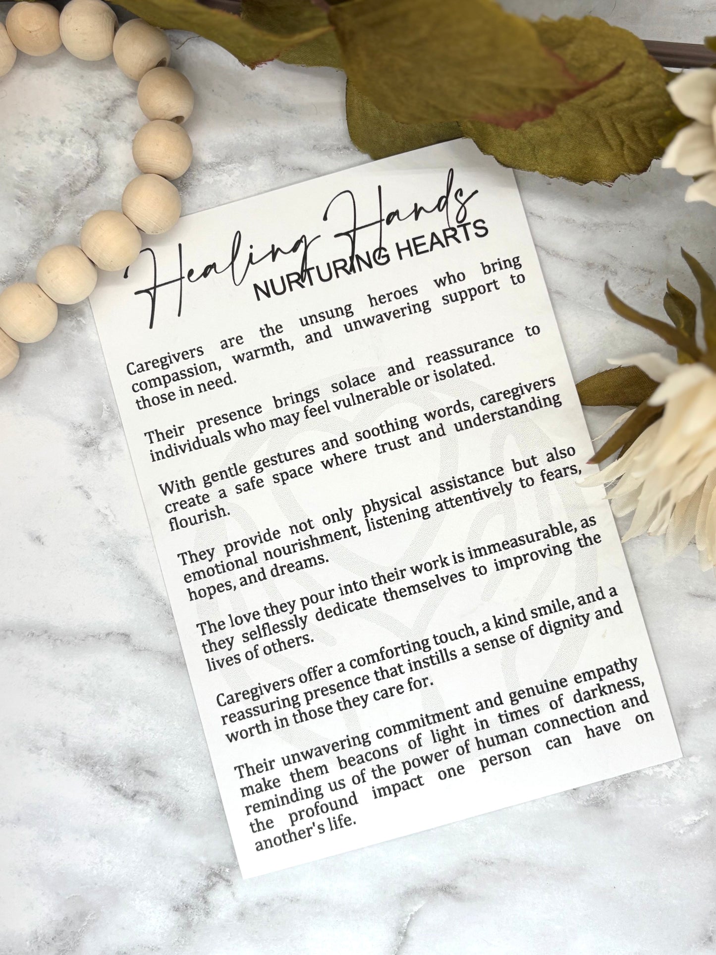 Caregiver-Healing Hands Story Card Charm