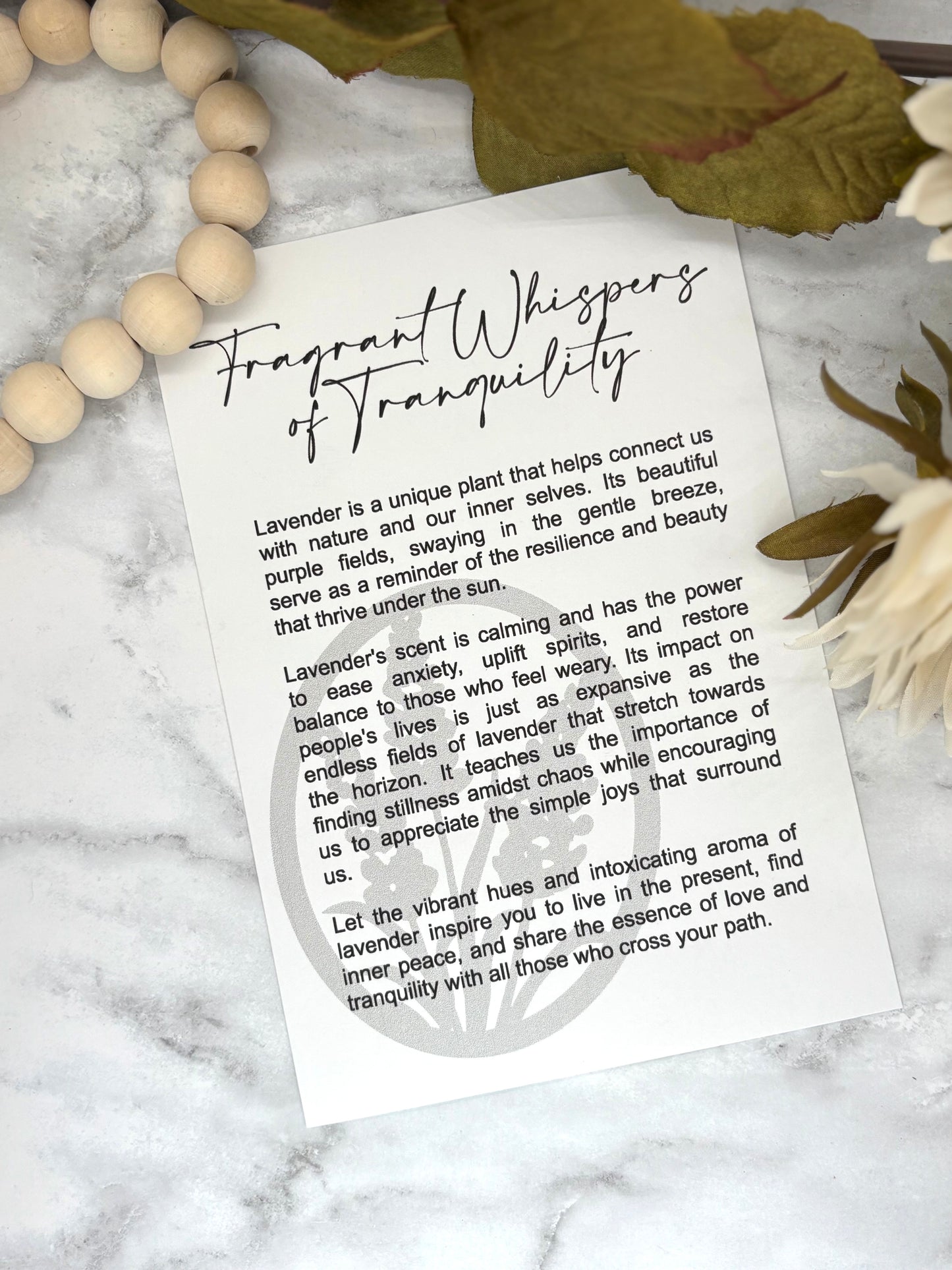 Lavender-Fragrant Whispers of Tranquility Story Card Charm