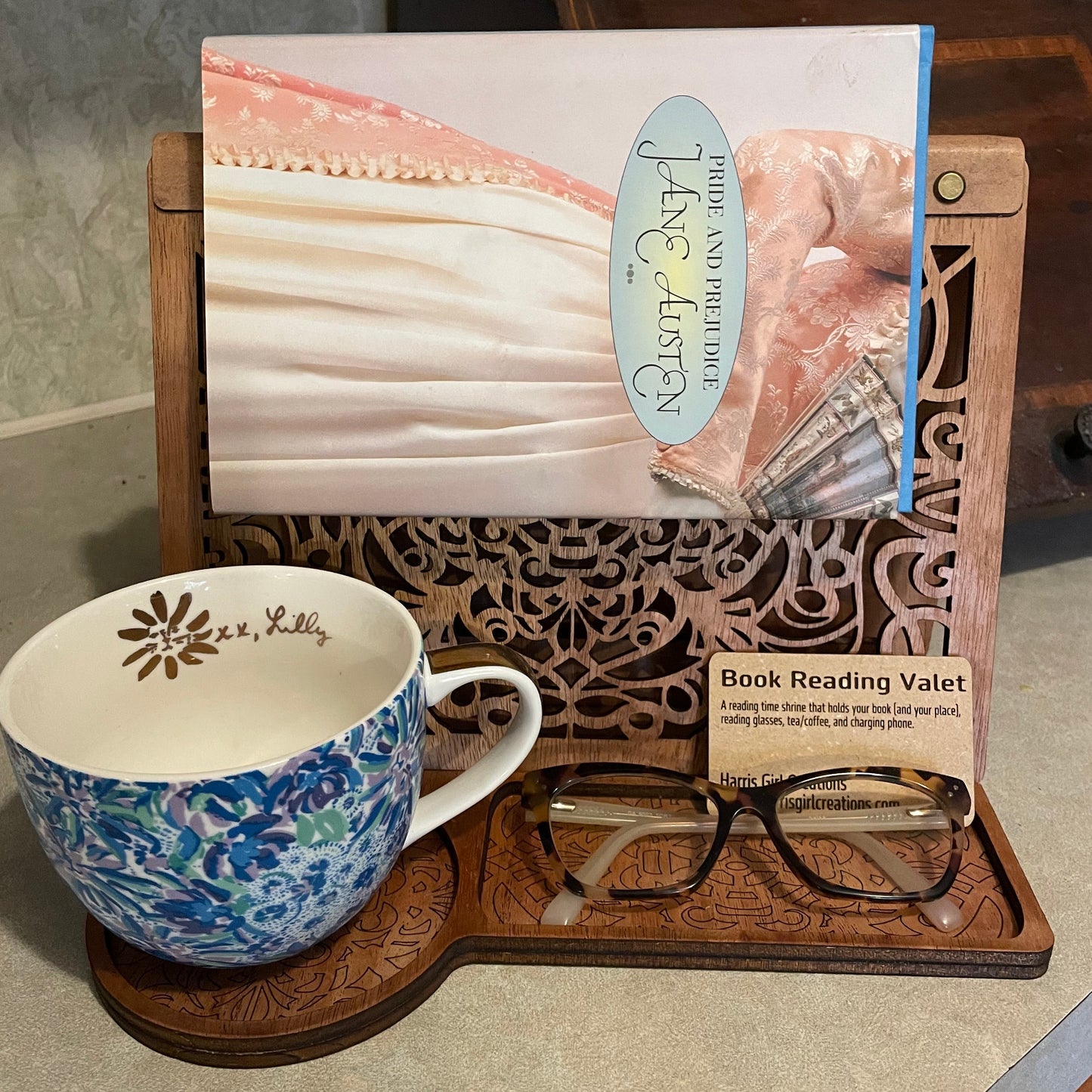Wood Book Valet