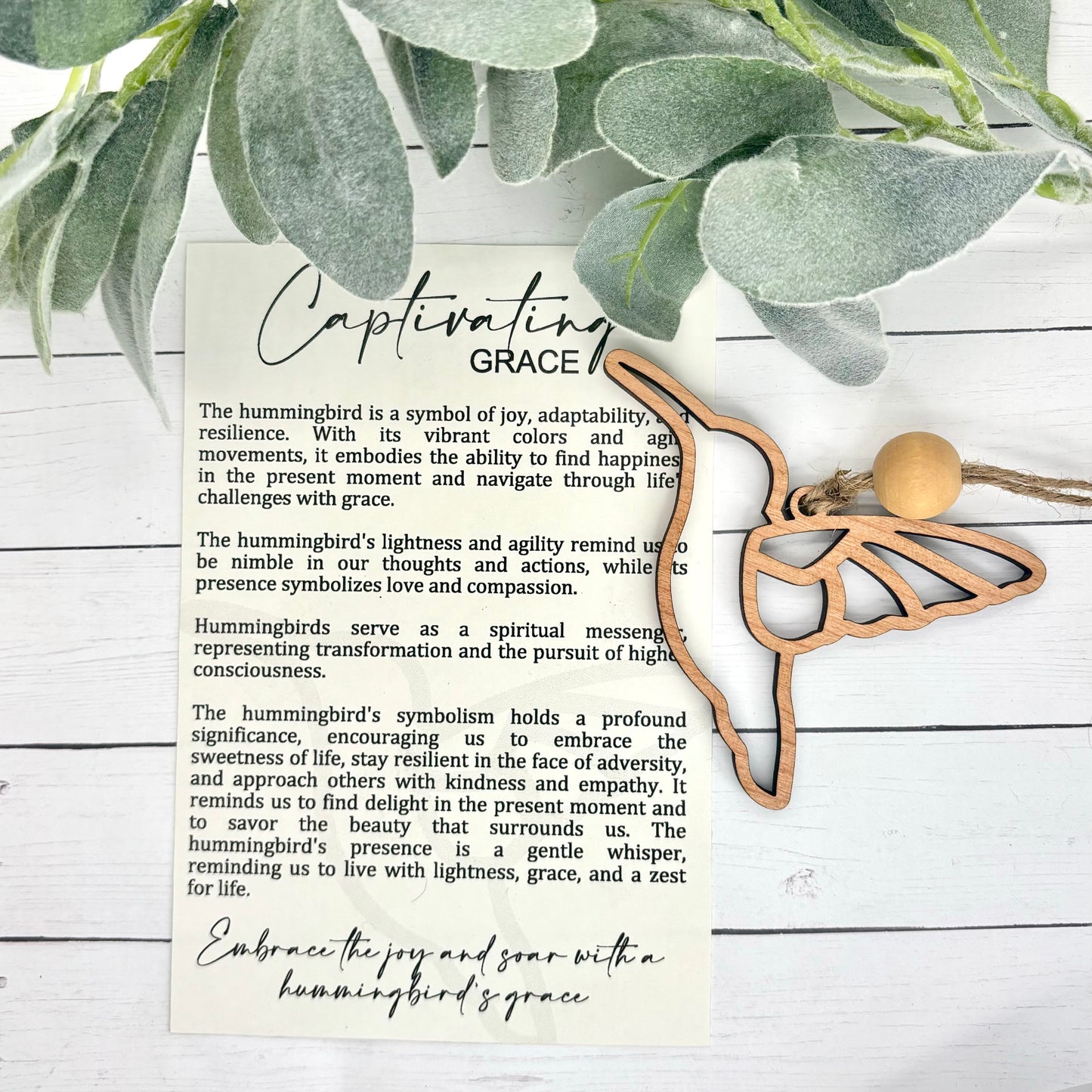 Hummingbird Grace Story Card Ornament/Car Charm/ Bag Charm