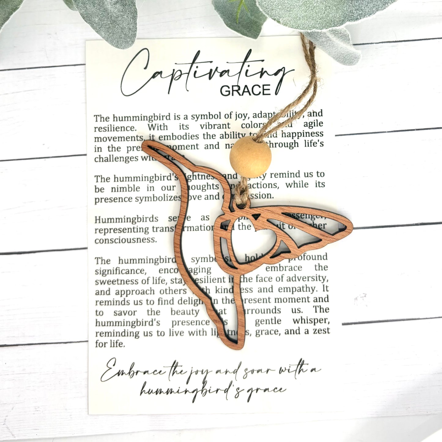 Hummingbird Grace Story Card Ornament/Car Charm/ Bag Charm