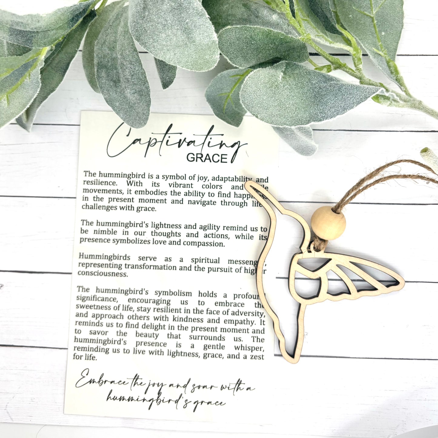 Hummingbird Grace Story Card Ornament/Car Charm/ Bag Charm