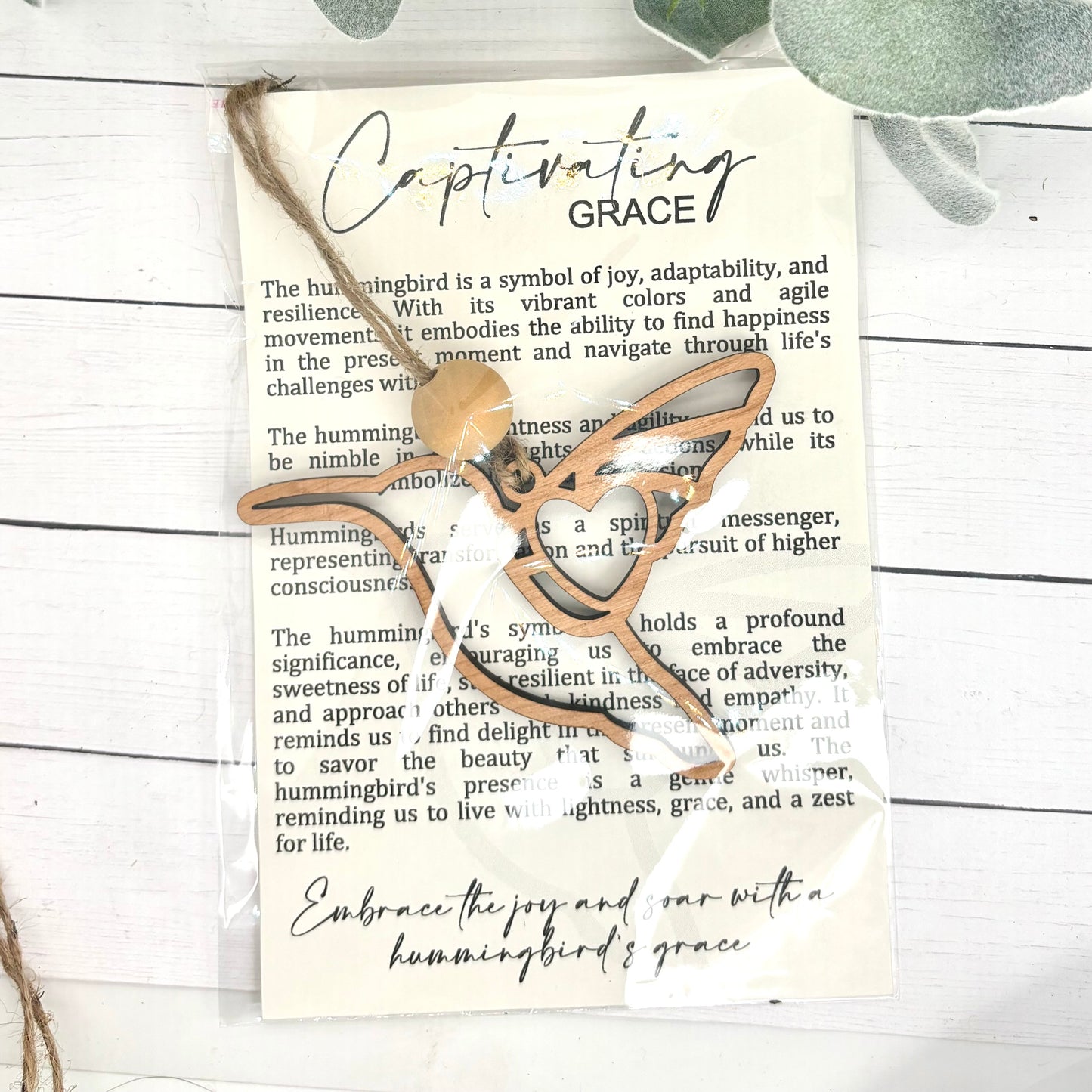 Hummingbird Grace Story Card Ornament/Car Charm/ Bag Charm