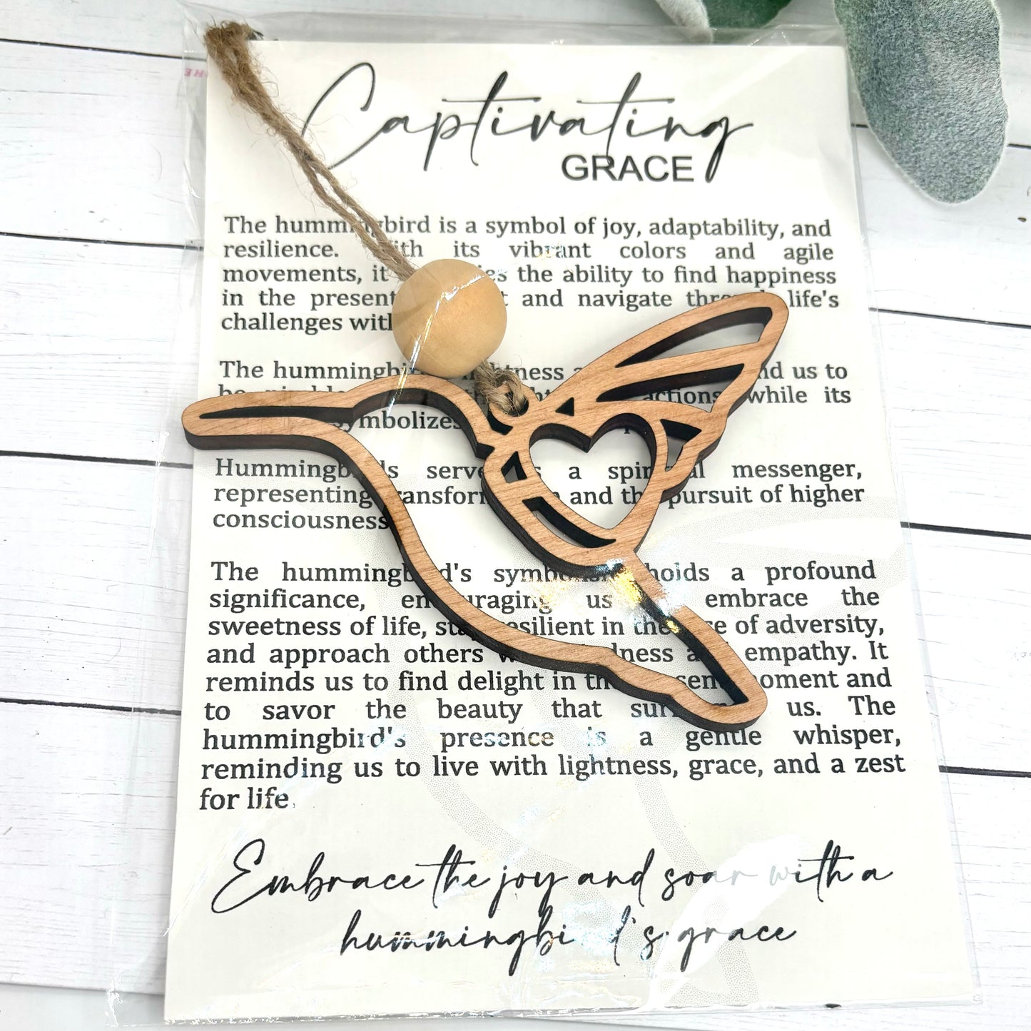 Hummingbird Grace Story Card Ornament/Car Charm/ Bag Charm