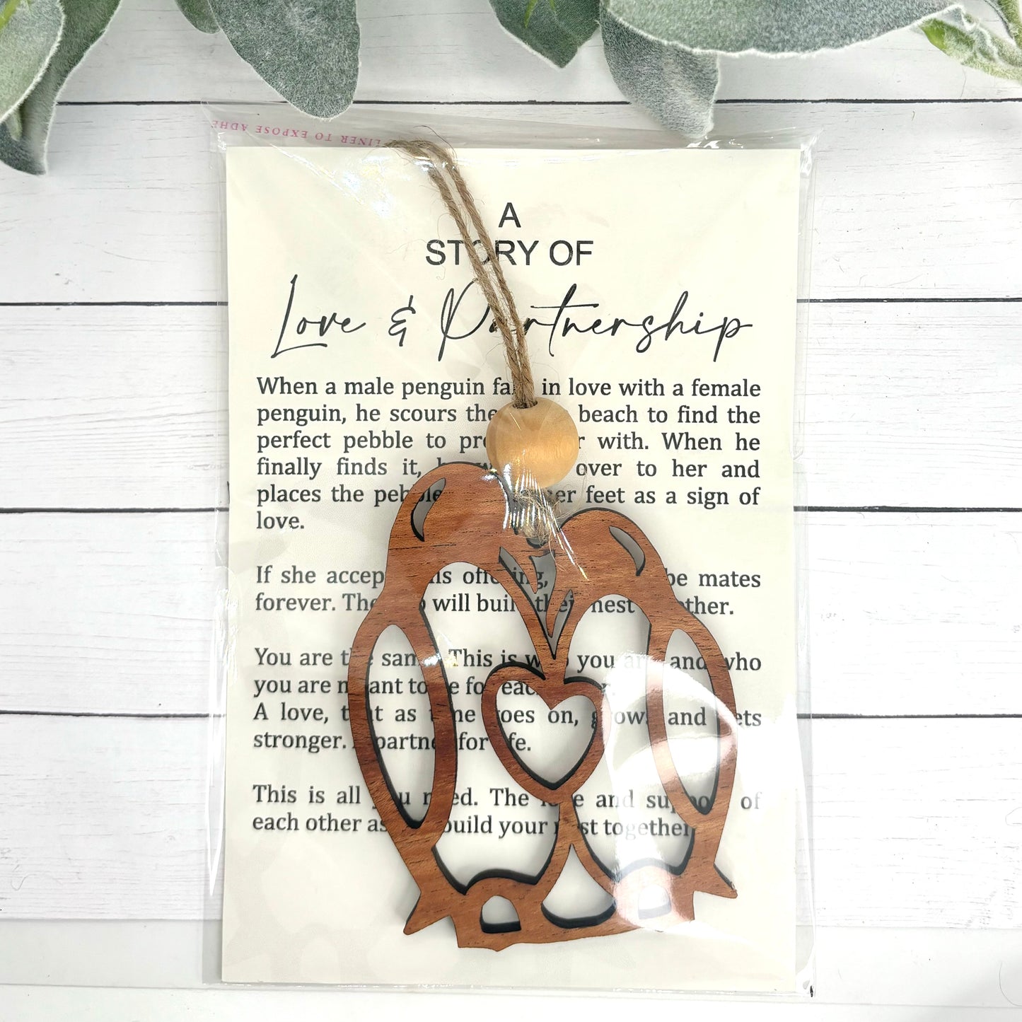 Penguin Love Story Gift Card Ornament/Car Charm/ Bag Charm