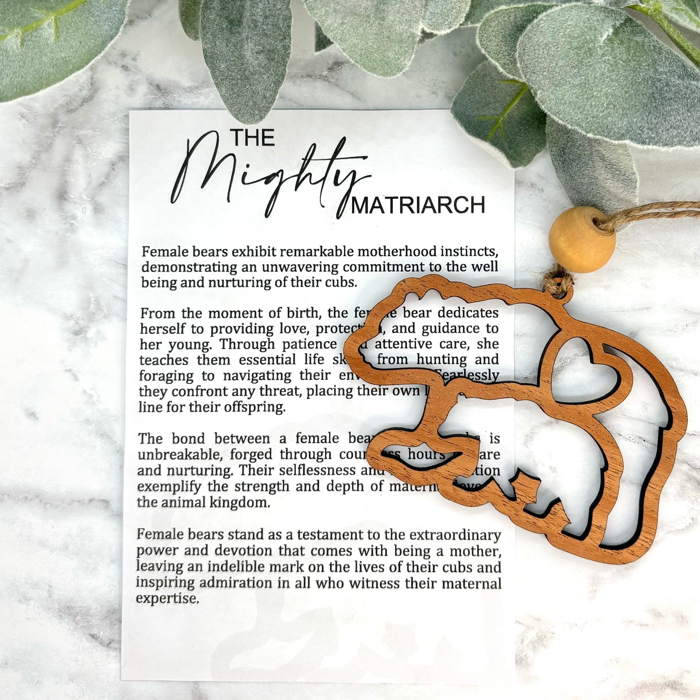 Bear Mighty Matriarch Story Card Ornament/Car Charm/ Bag Charm