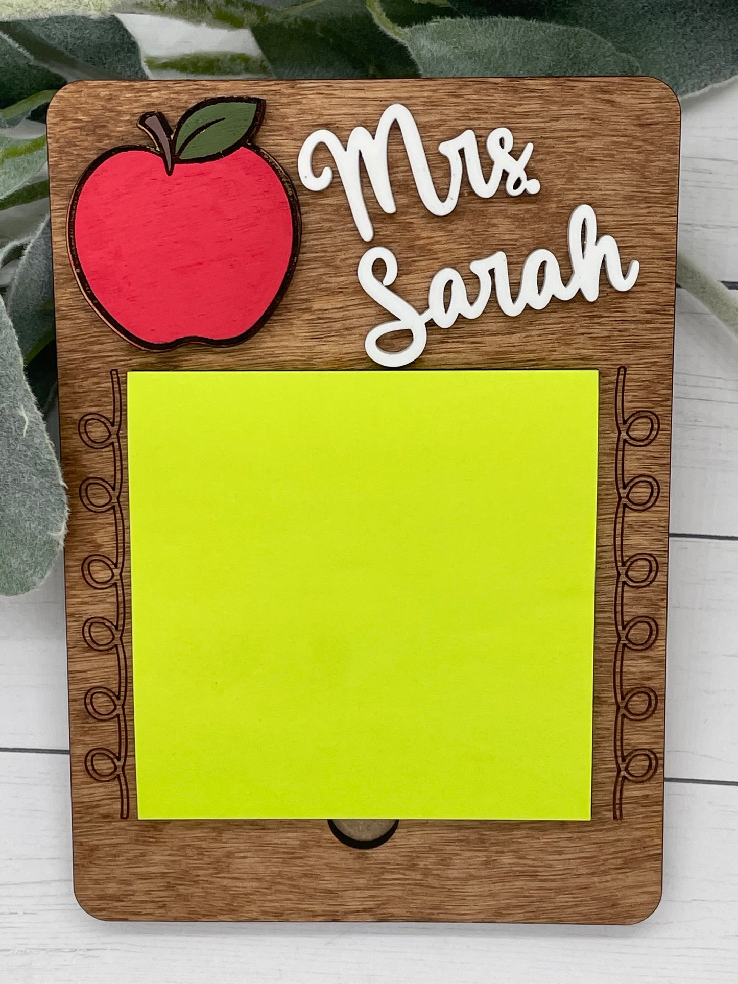Teacher or Nurse Notepad Holder for Sticky pad