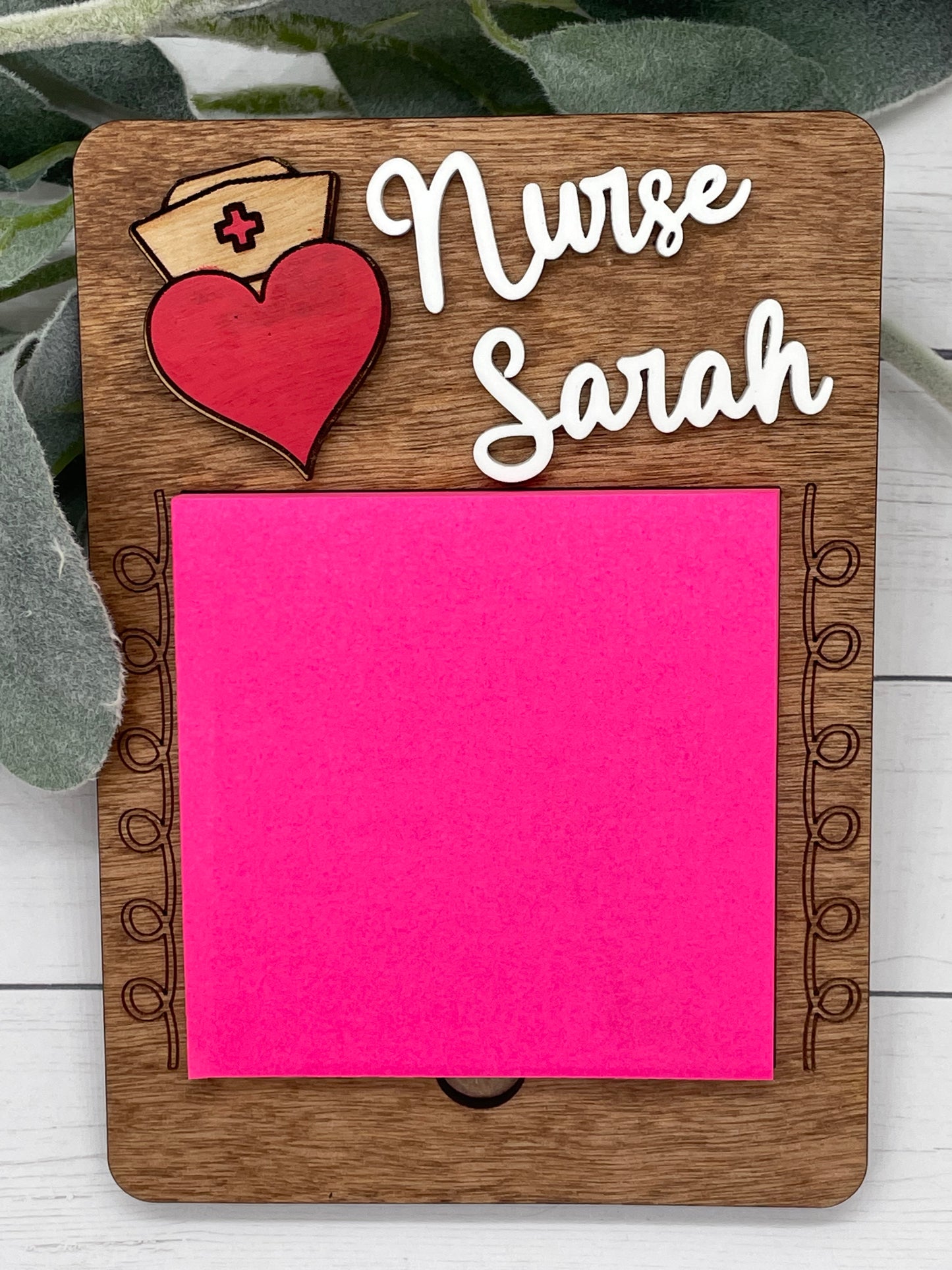 Teacher or Nurse Notepad Holder for Sticky pad