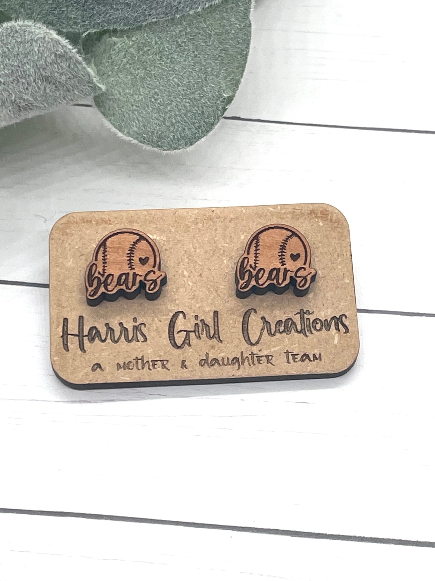 Bears School Spirit Stud Earrings