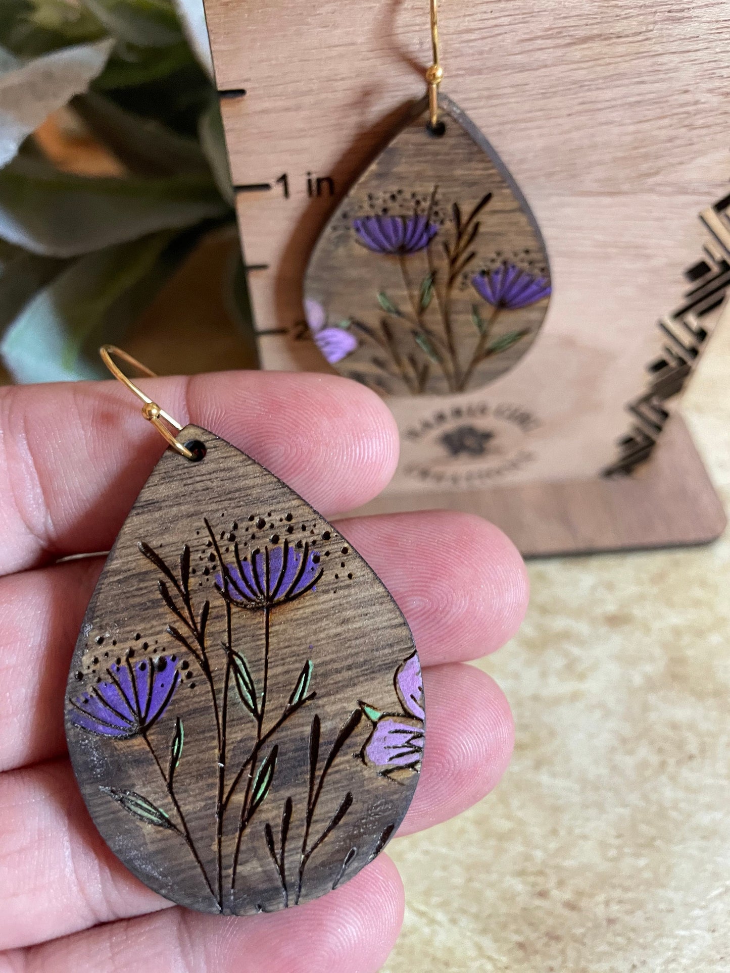 Purple Wildflower Teardrop (Hand-painted)