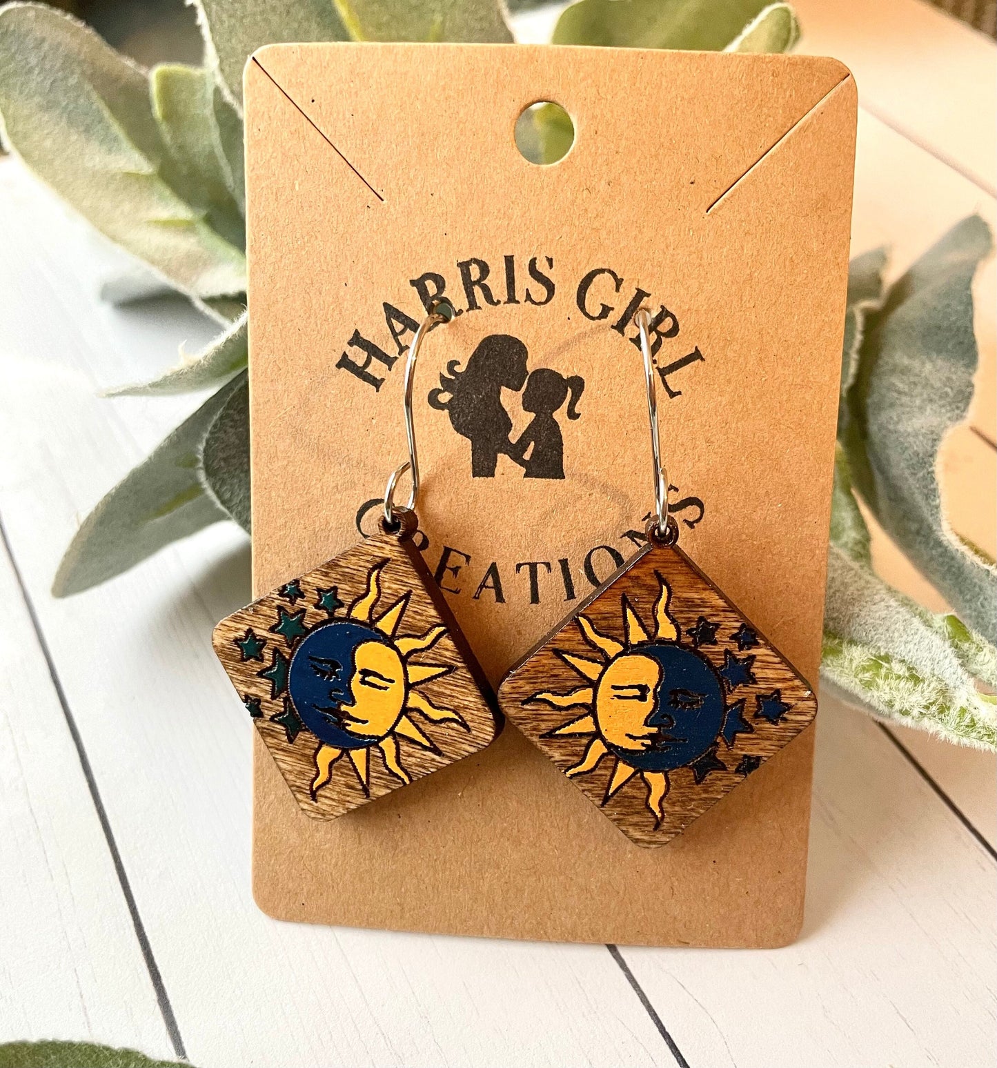 Day/Night Earring (Hand-painted)