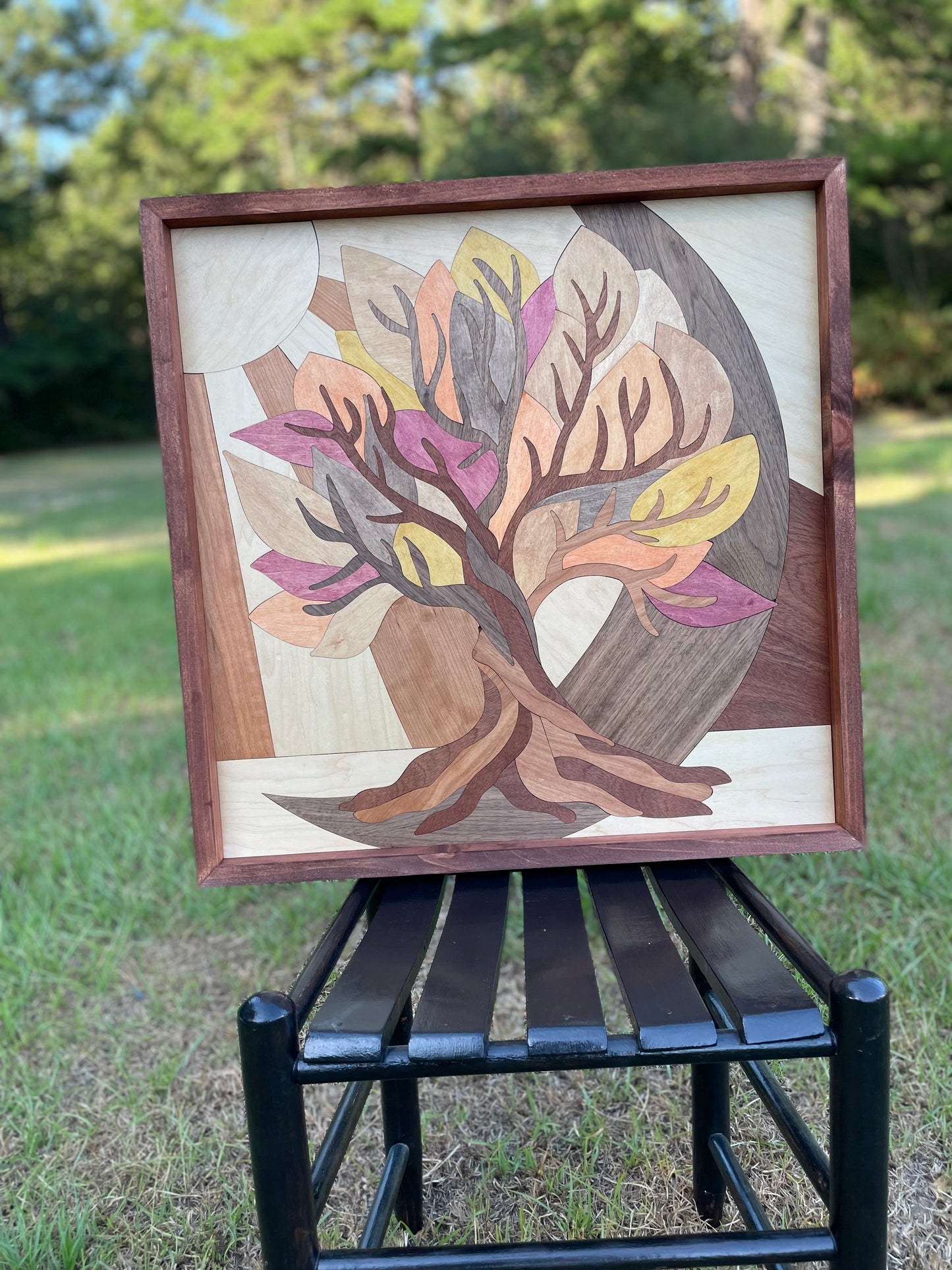 Fall Tree Wood Art 24”x24”