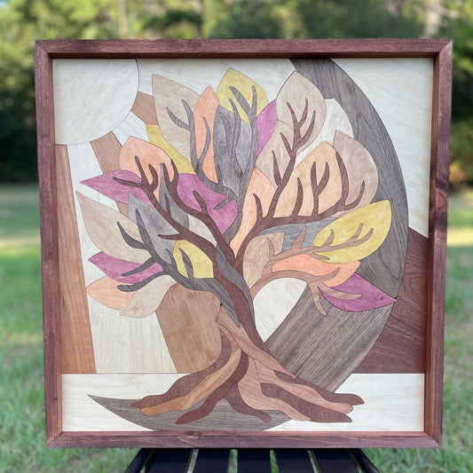 Fall Tree Wood Art 24”x24”