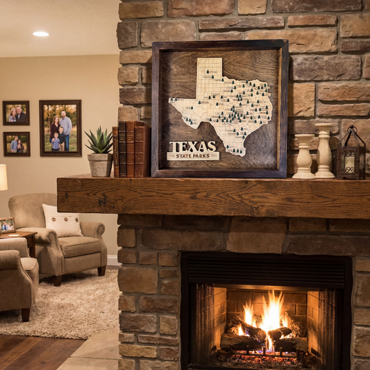 Texas State Park Framed Travel Map – Track Your Adventures Across the Lone Star State