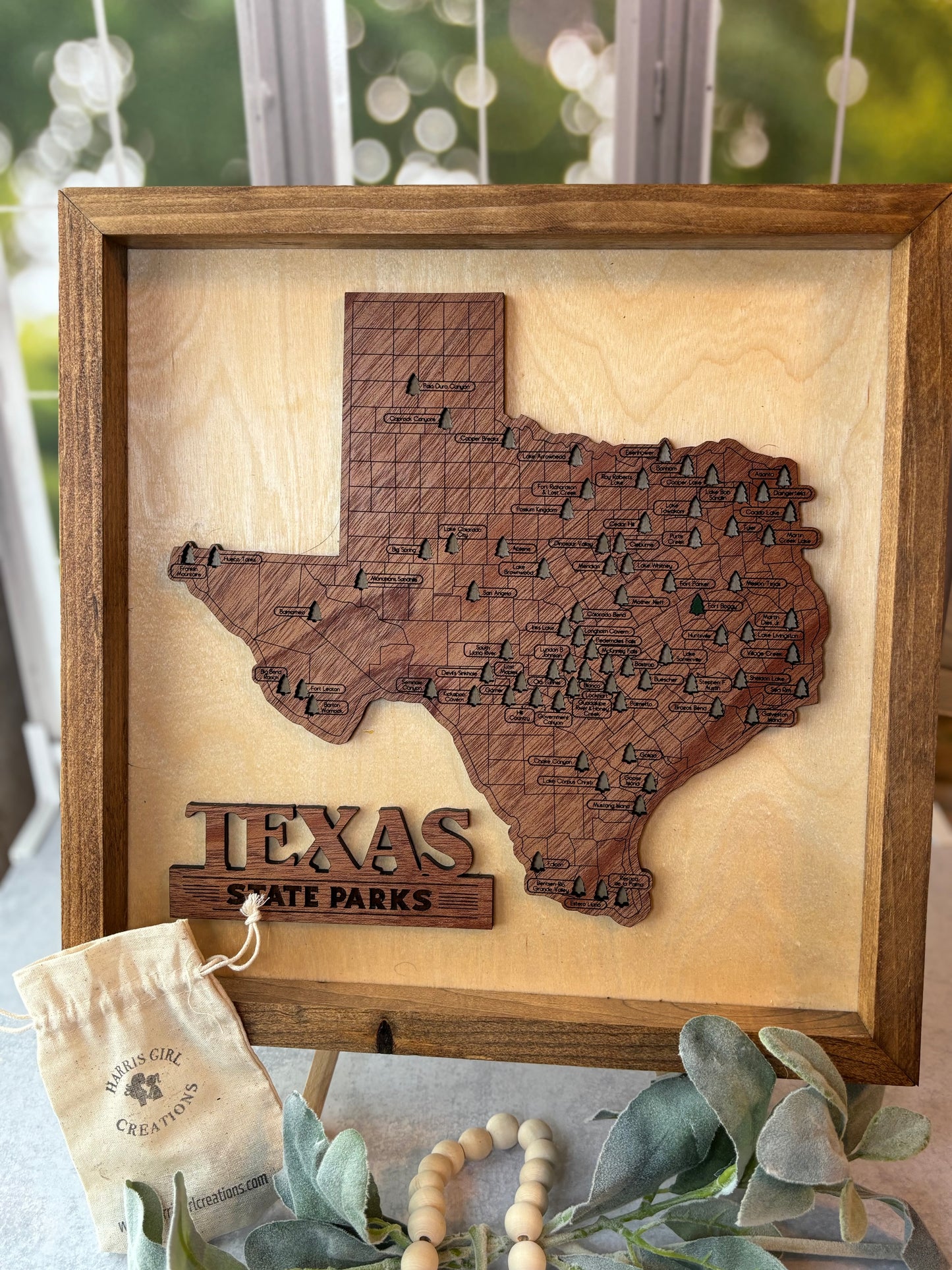 Texas State Park Framed Travel Map – Track Your Adventures Across the Lone Star State