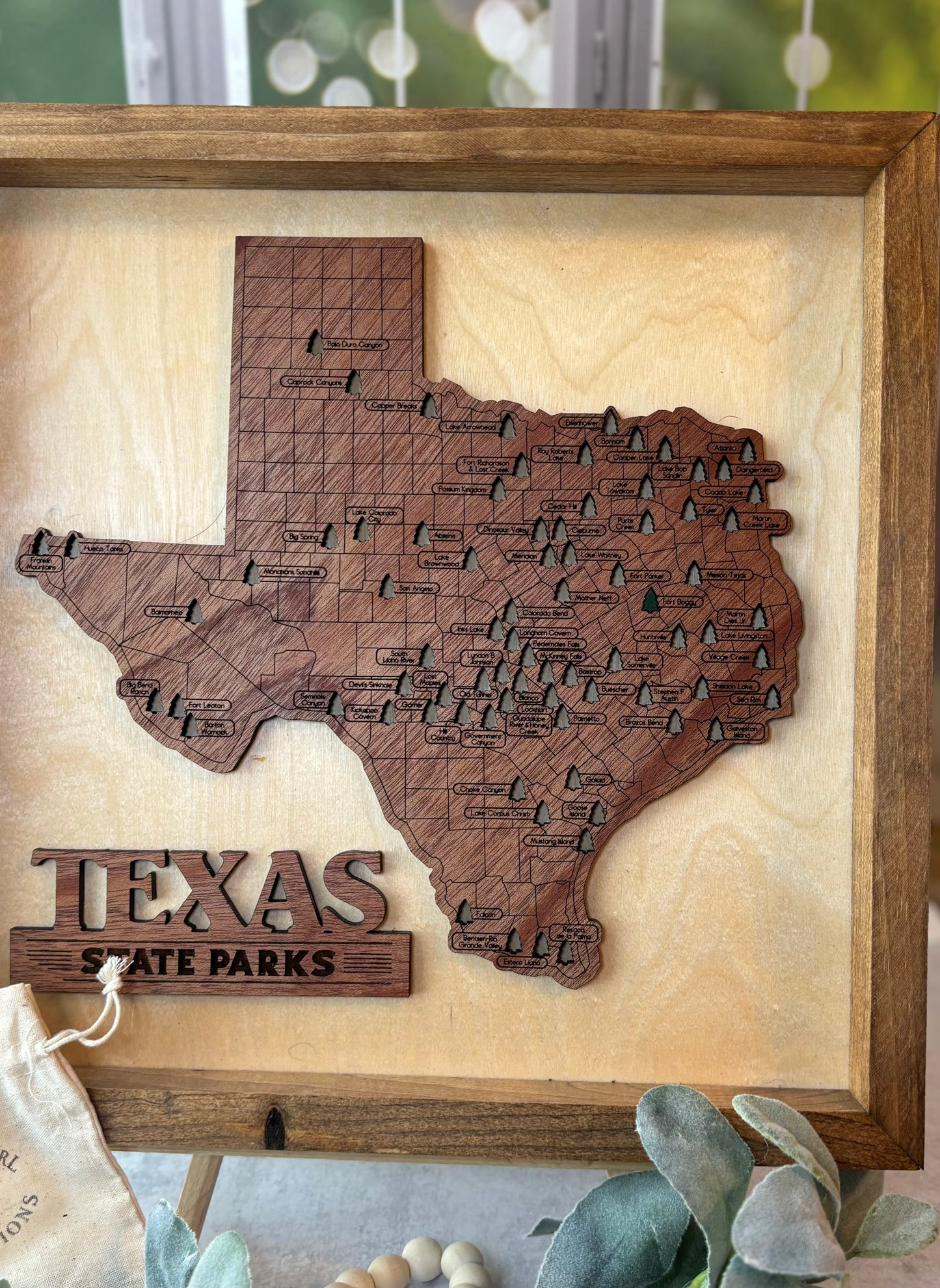 Texas State Park Framed Travel Map – Track Your Adventures Across the Lone Star State