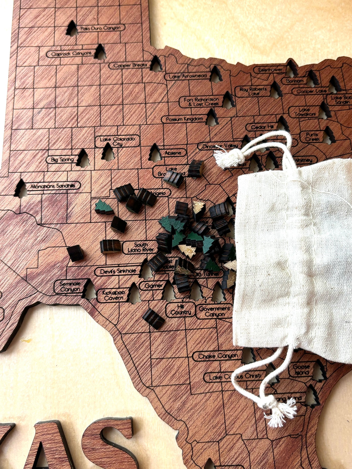 Texas State Park Framed Travel Map – Track Your Adventures Across the Lone Star State