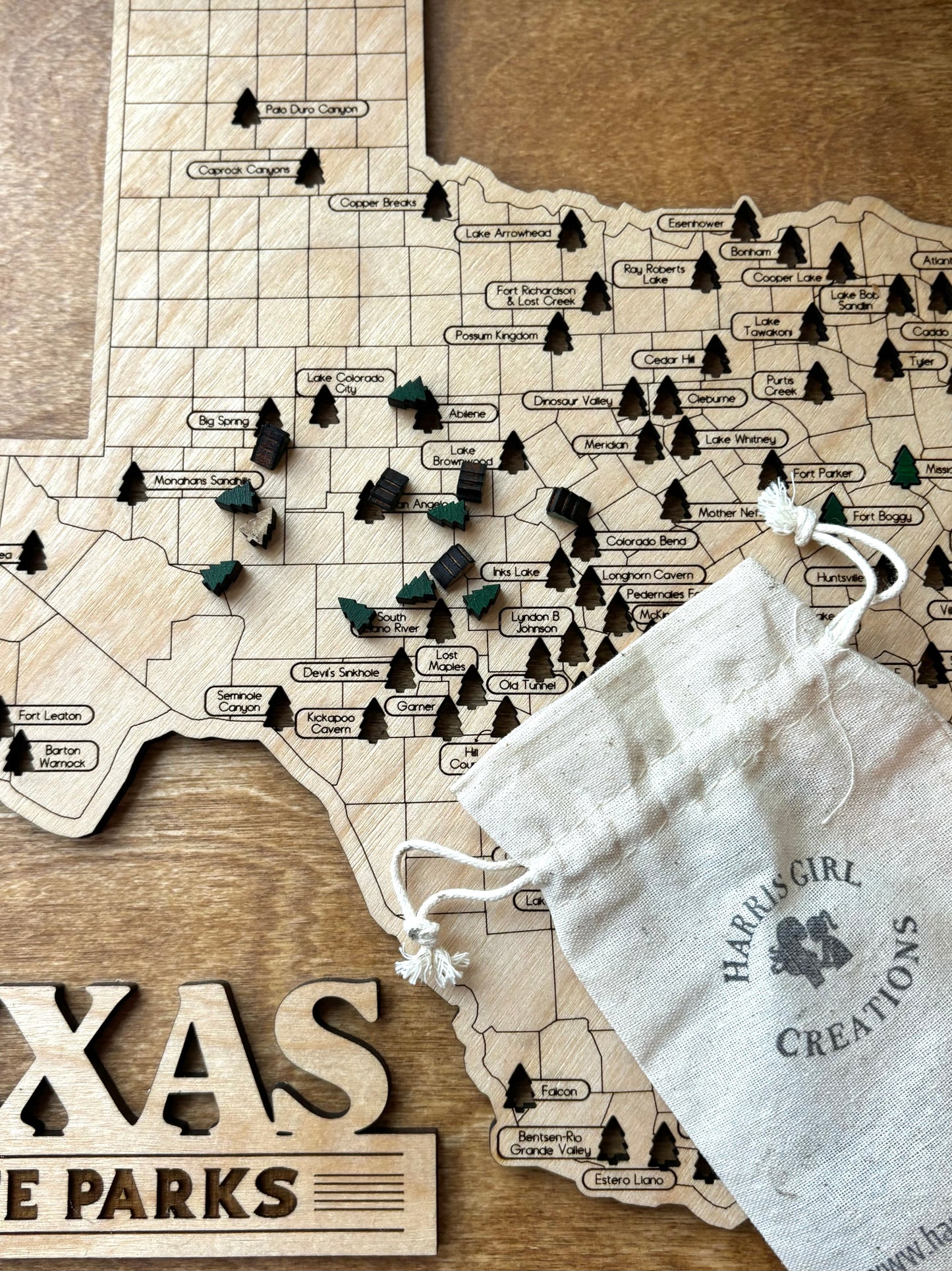 Texas State Park Framed Travel Map – Track Your Adventures Across the Lone Star State