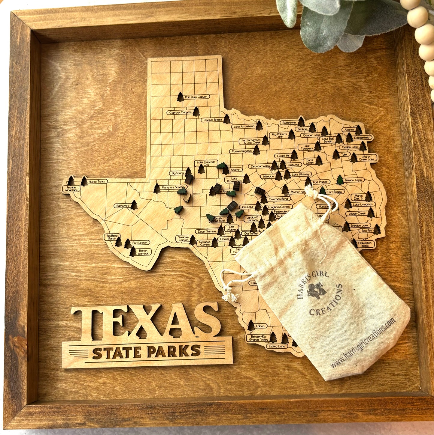 Texas State Park Framed Travel Map – Track Your Adventures Across the Lone Star State