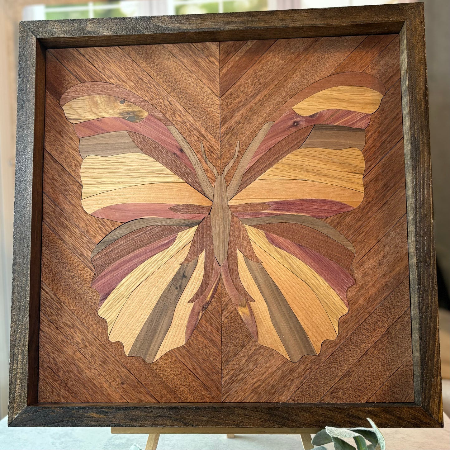 Handcrafted Marquetry Butterfly Wall Art – A Unique Masterpiece of Nature-Inspired Craftsmanship