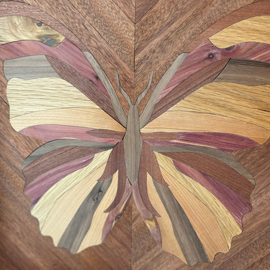 Handcrafted Marquetry Butterfly Wall Art – A Unique Masterpiece of Nature-Inspired Craftsmanship