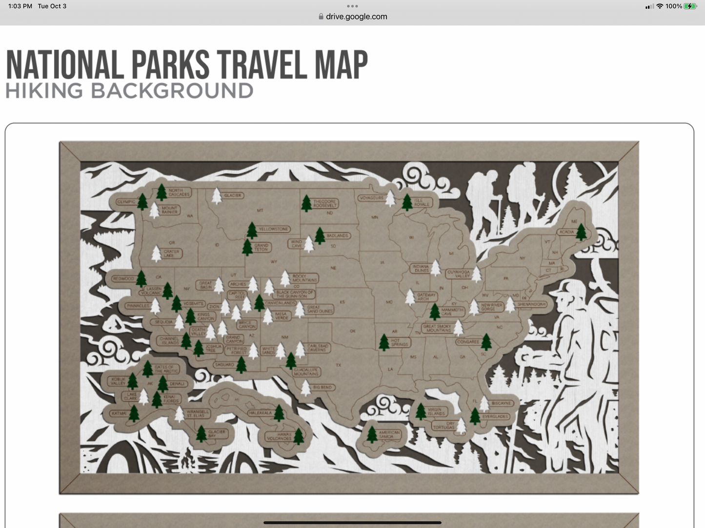 National Parks Travel Map