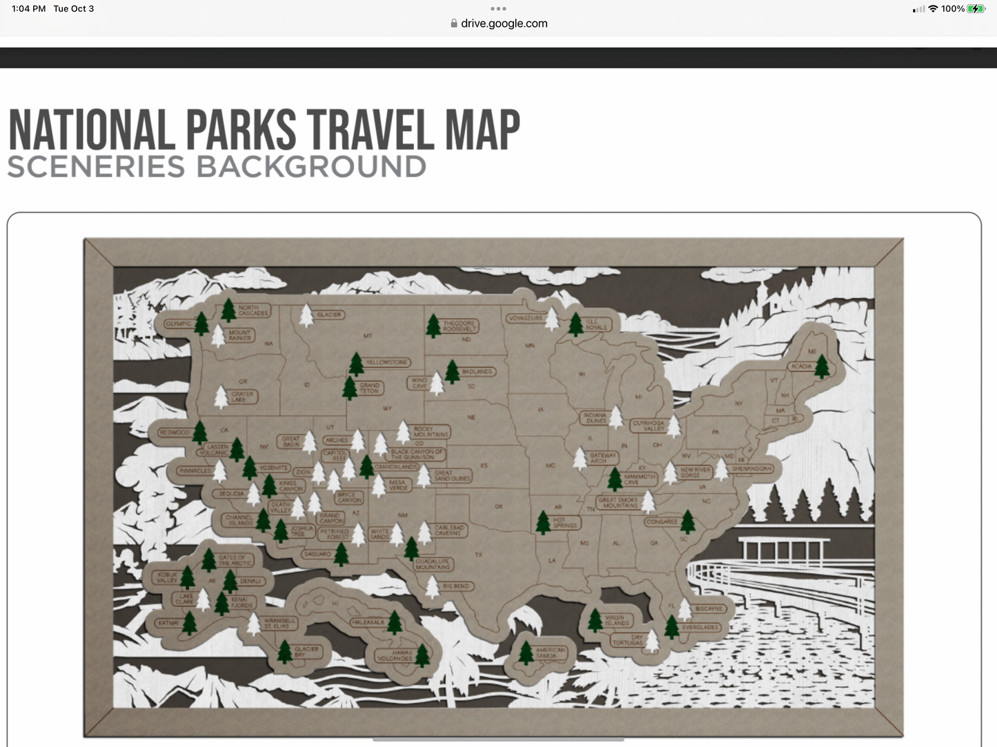 National Parks Travel Map