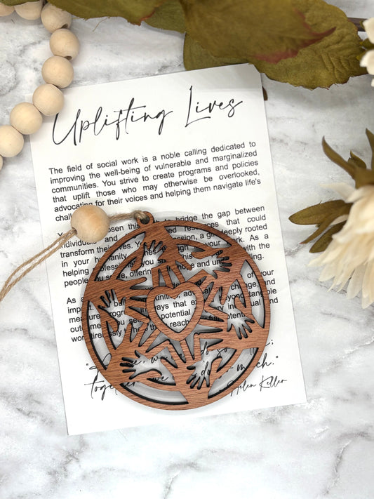 Social Work-Uplifting Lives Story Card Charm