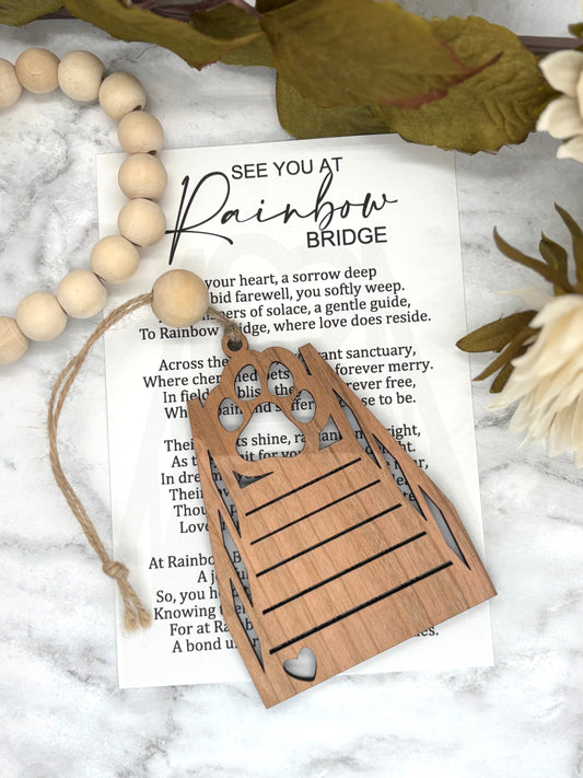 Pet-See You at Rainbow Bridge Story Card Charm