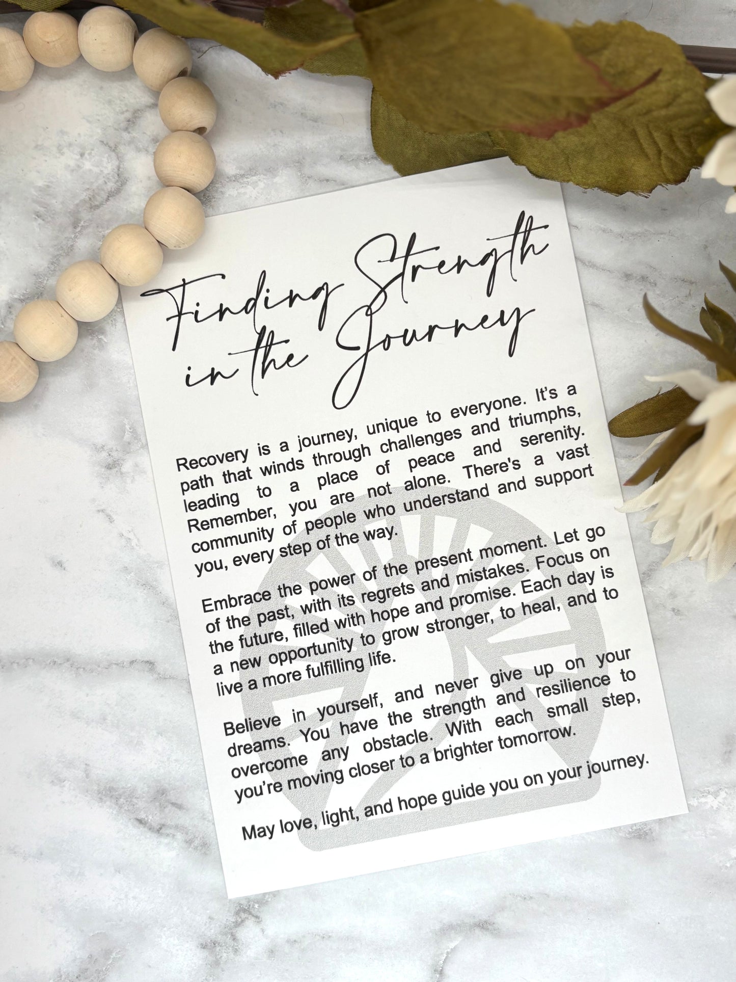 Recovery-Finding Strength in the Journey Story Card Charm