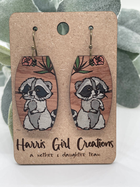 Woodland Creatures Raccoon Earrings