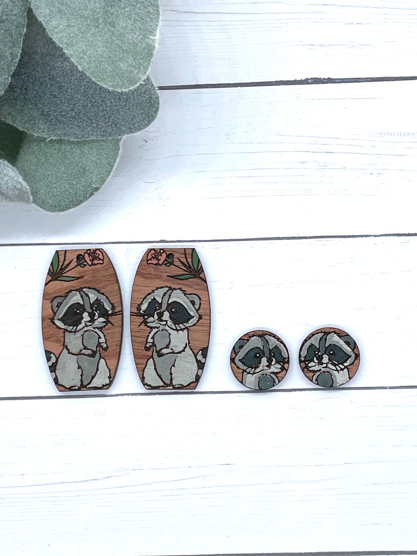 Woodland Creatures Raccoon Earrings