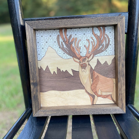 Deer Wood Art 10”x10”