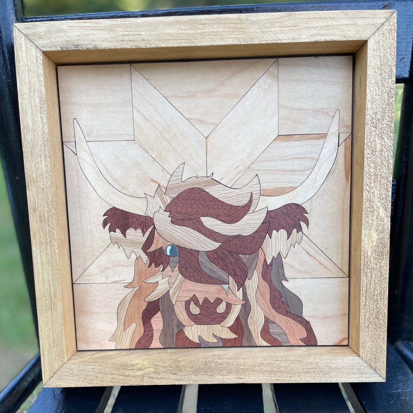 Highland Cow Wood Art 10”x10”