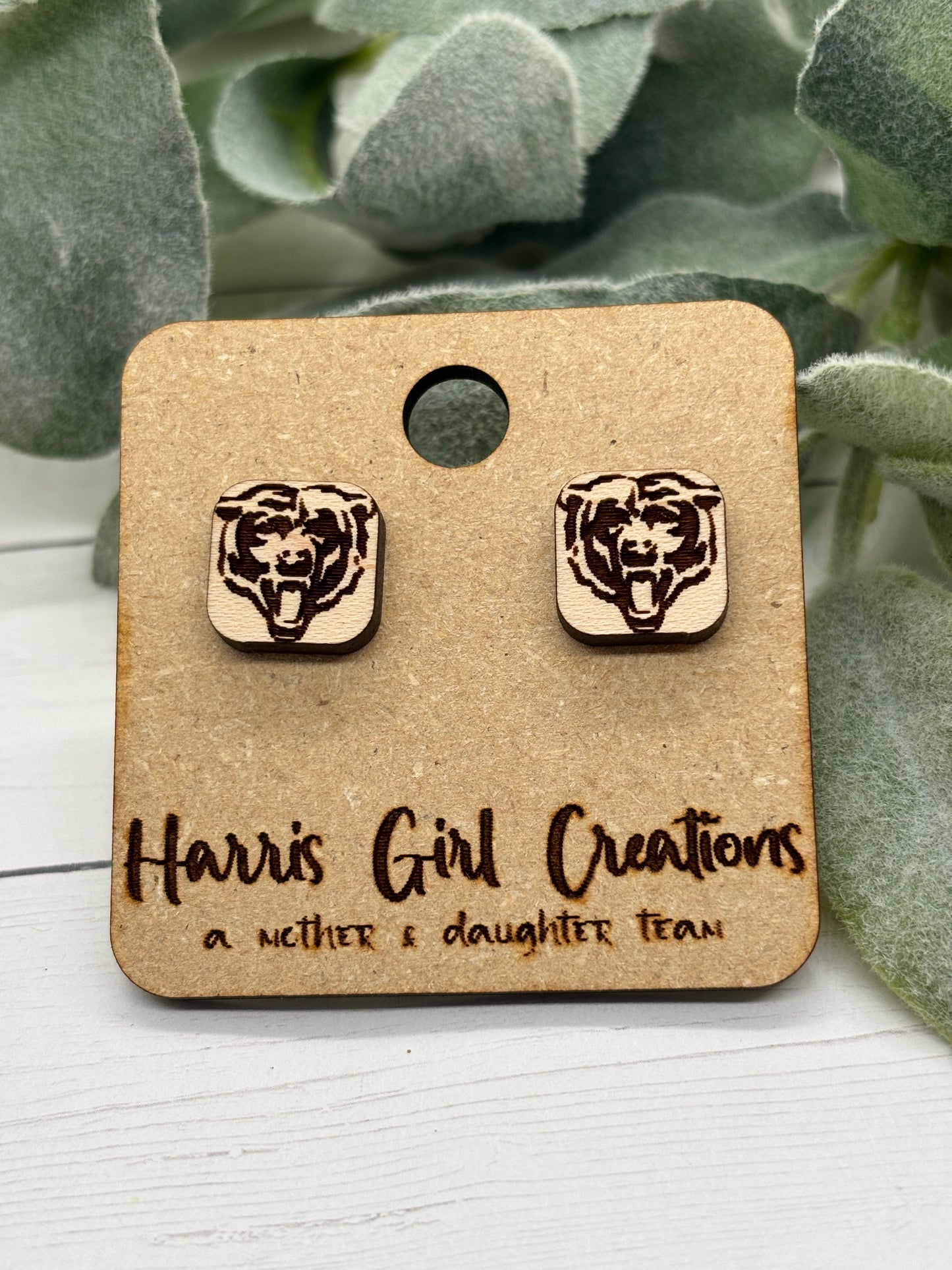 Bear School Spirit Stud Earrings