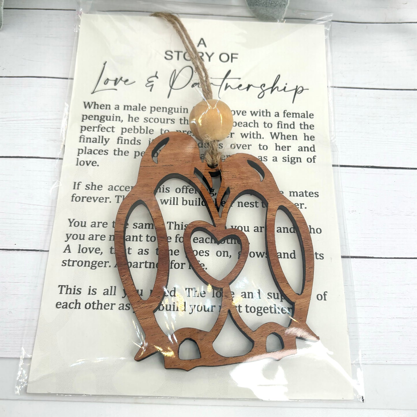 Penguin Love Story Gift Card Ornament/Car Charm/ Bag Charm