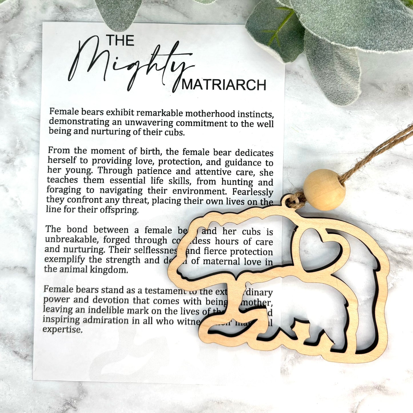 Bear Mighty Matriarch Story Card Ornament/Car Charm/ Bag Charm